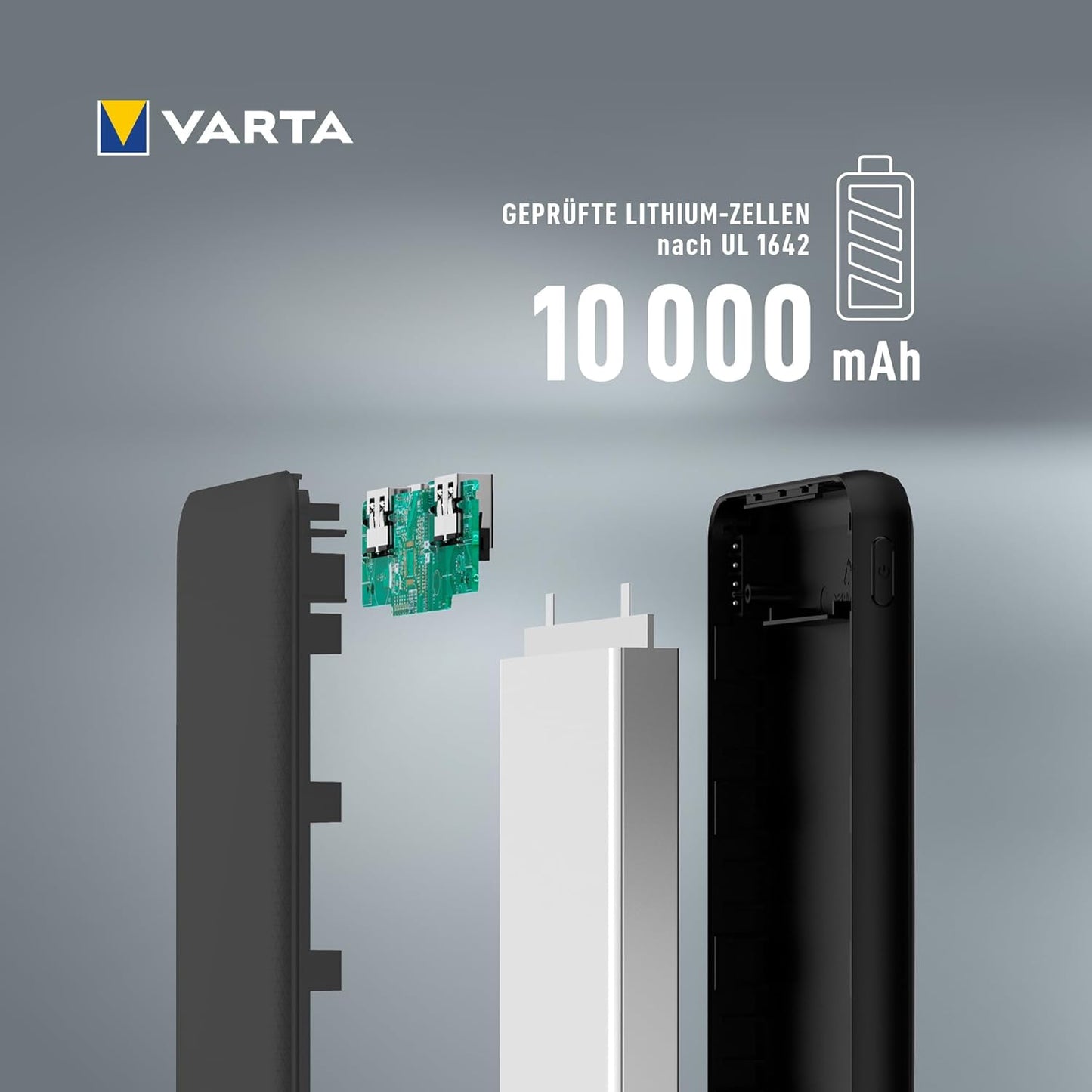 Powerbank 10000mAh mit 4 Anschlüssen, 10.000mAh 1 Stück