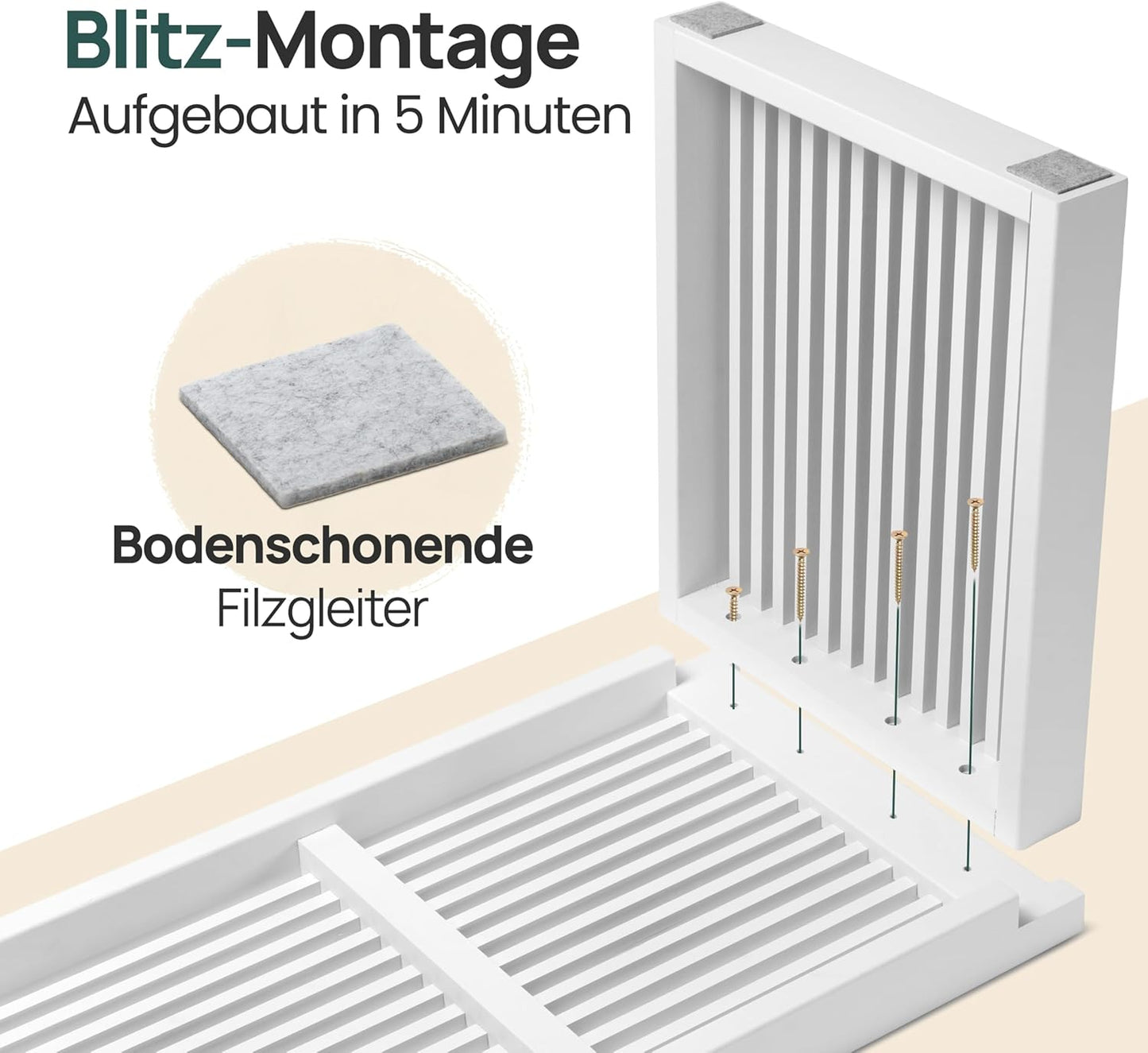 Sitzbank für Flur & Esszimmer, Weiss Lang ohne Schuhablage
