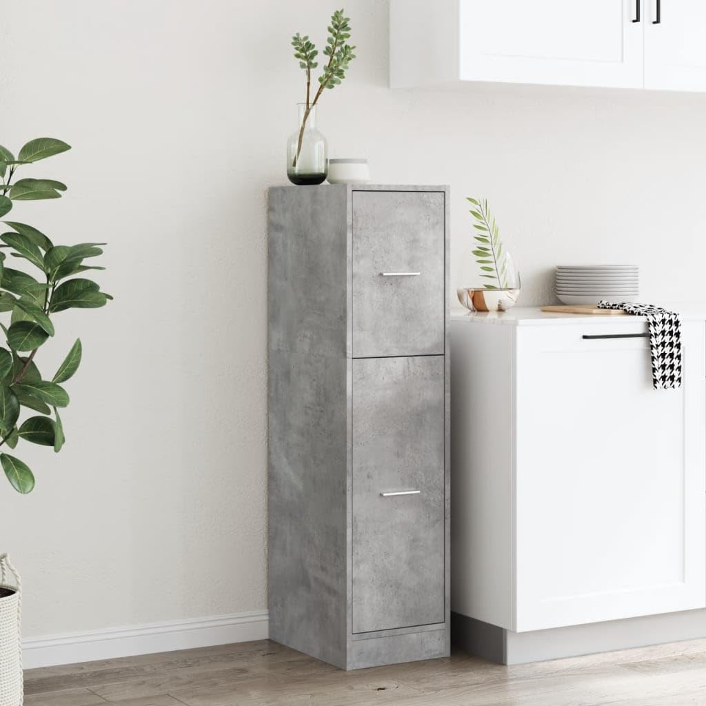 Apothekerschrank mit Ausziehfächern 30x41x118 cm, Betongrau 30 x 41 x 118 cm