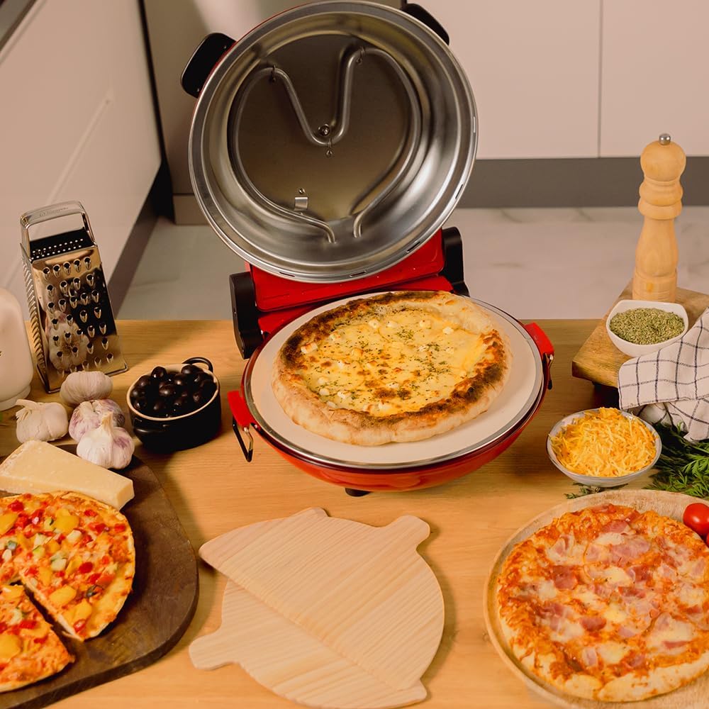 Elektrischer Pizzaofen Fun Pizza&Co Mamma Mia, Rot
