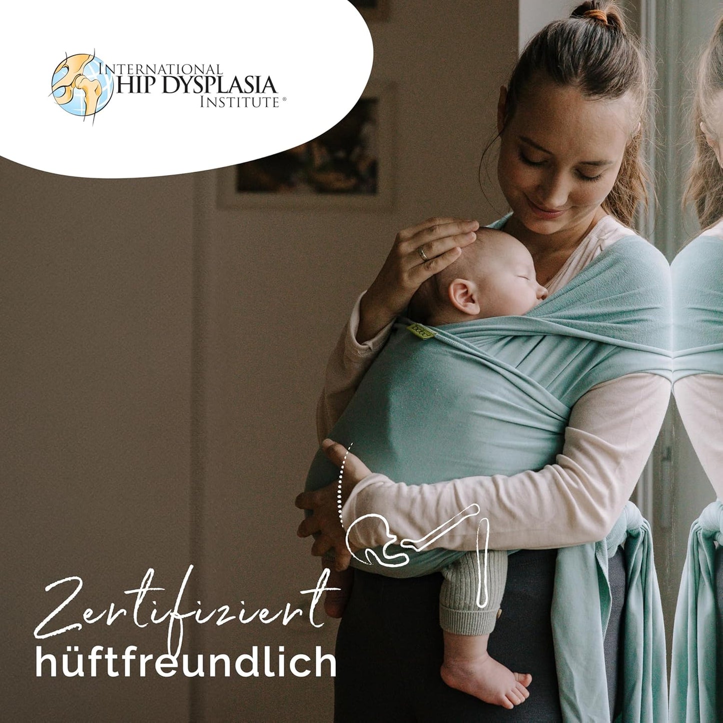 Babytragetuch aus Bambusviskose (bis 15 kg), Serenity Sea Mist Bamboo