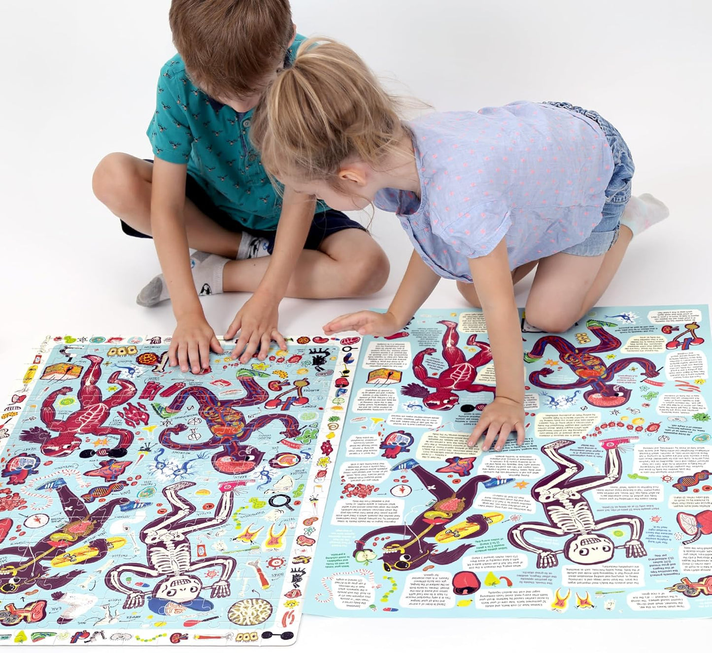 Mein Körper Bodenpuzzle mit Lernposter, My Body