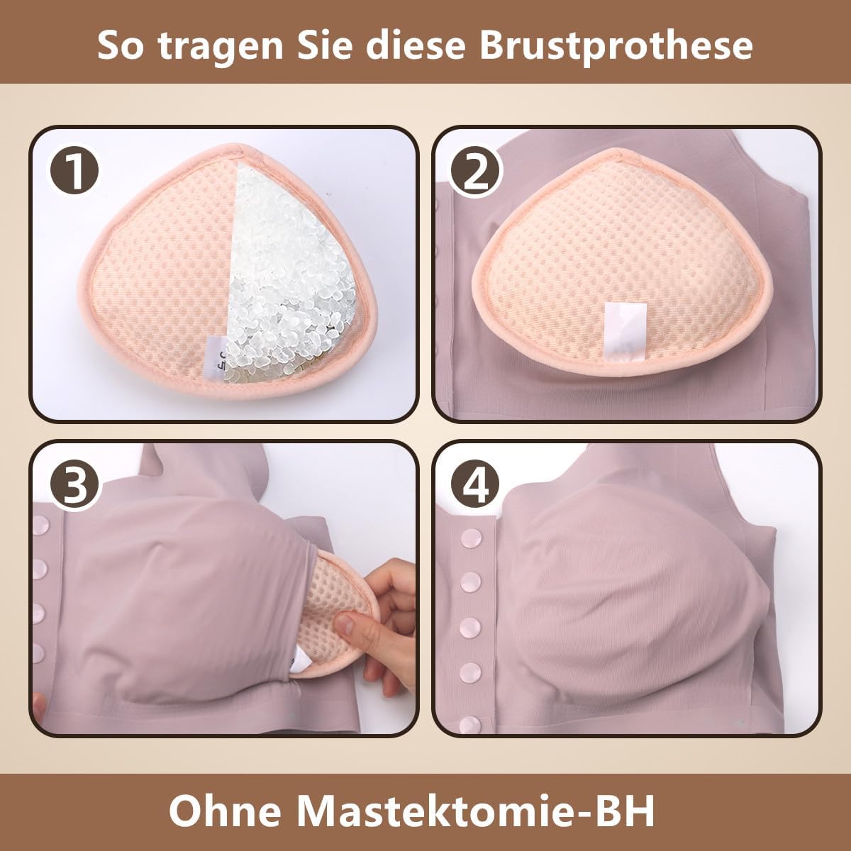 Brustprothese für Mastektomie, Schwimmgeeignet, 90g, L-90G
