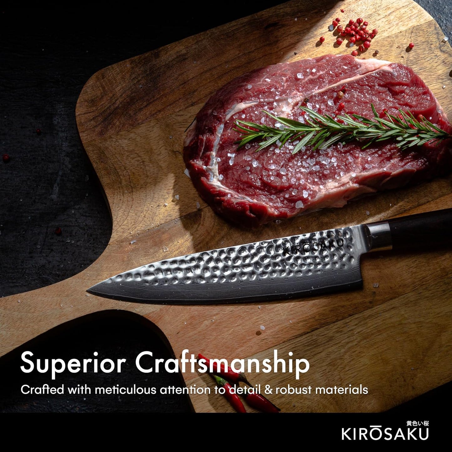 Santoku Küchenmesser, I. Dunkelbraun, 20 cm