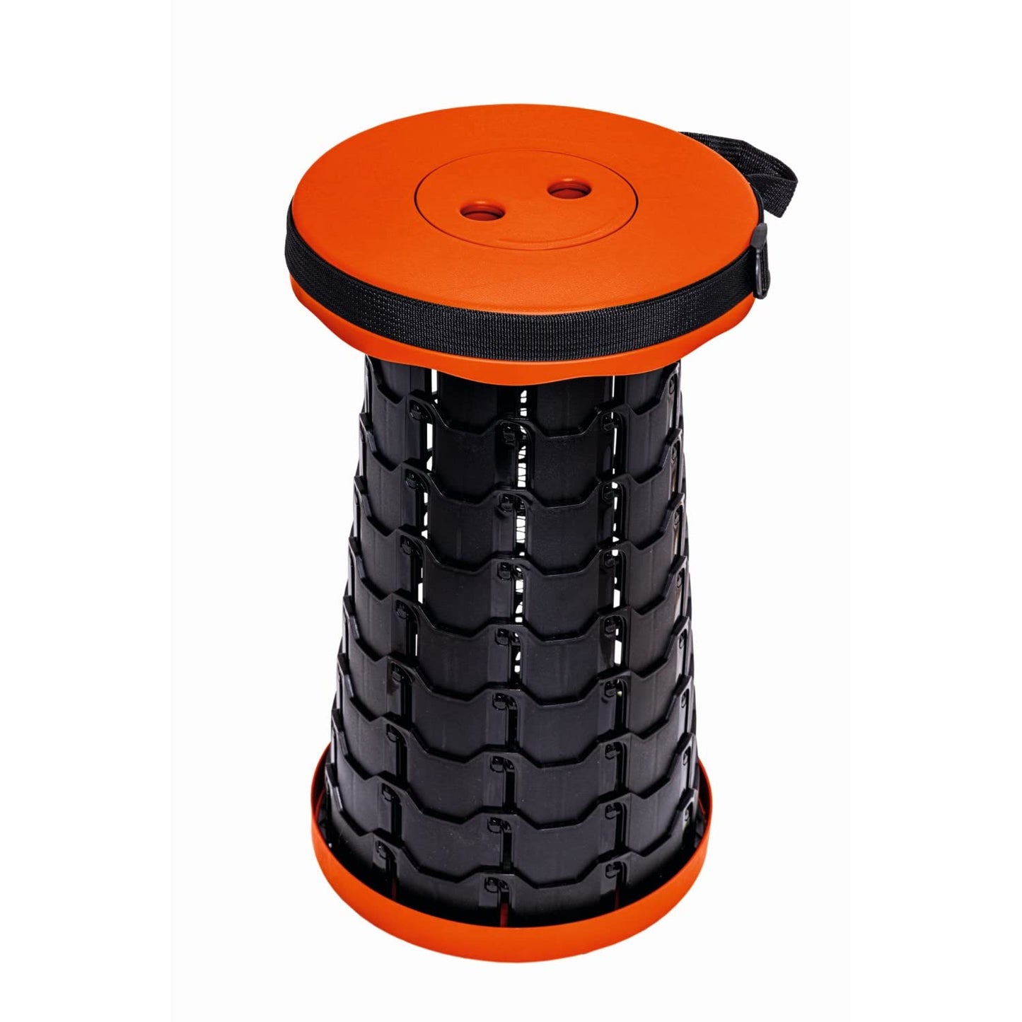 Höhenverstellbarer Klapphocker AV00010, Orange / Schwarz Standard