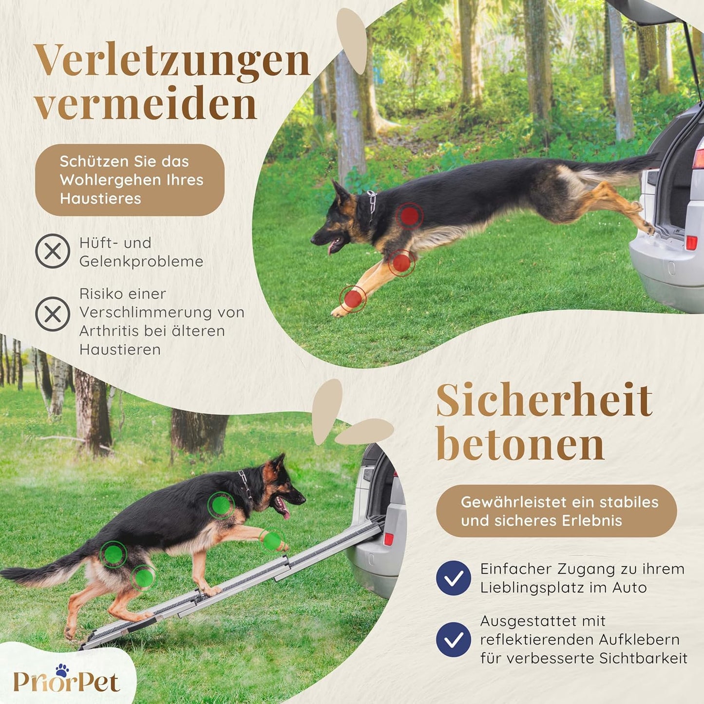 Ausziehbare Hunderampe, Black