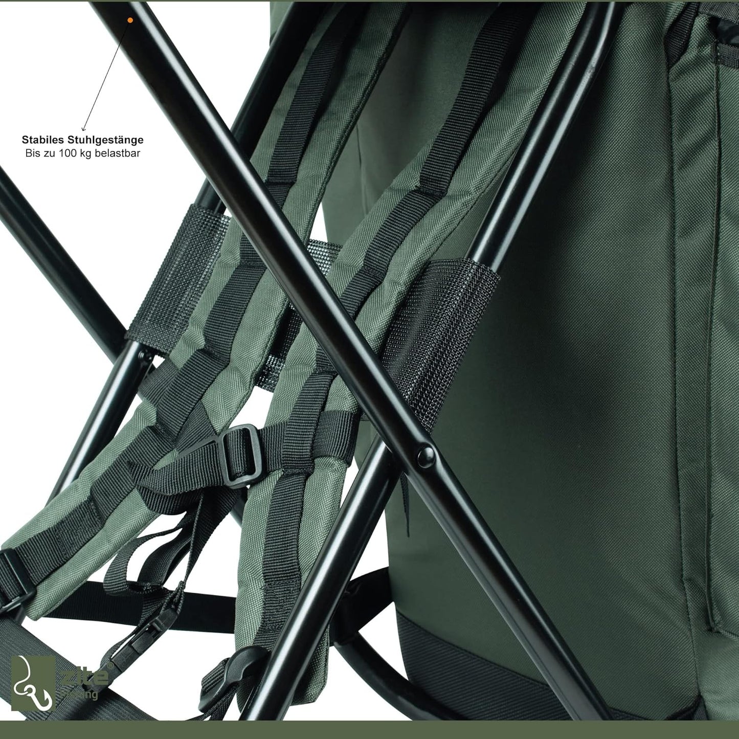 Angelrucksack mit Stuhl