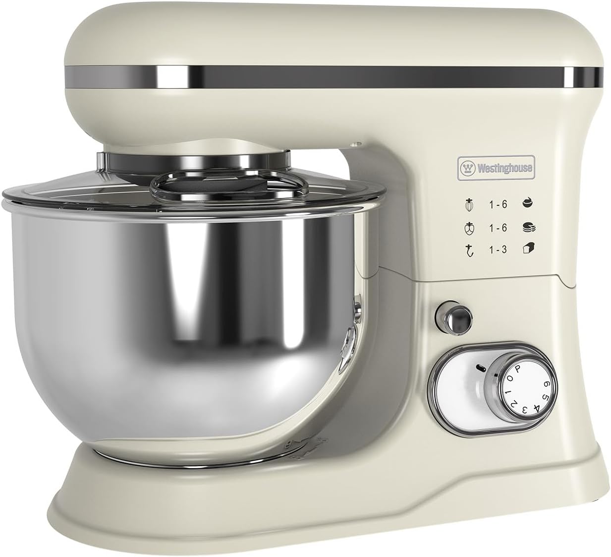 Retro Standmixer mit Rührschüssel, Beige