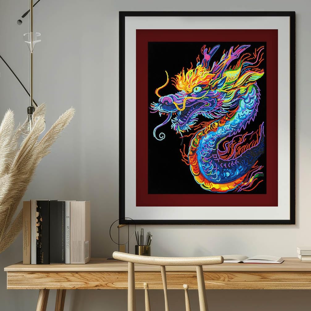 Diamond Painting Neon Drache