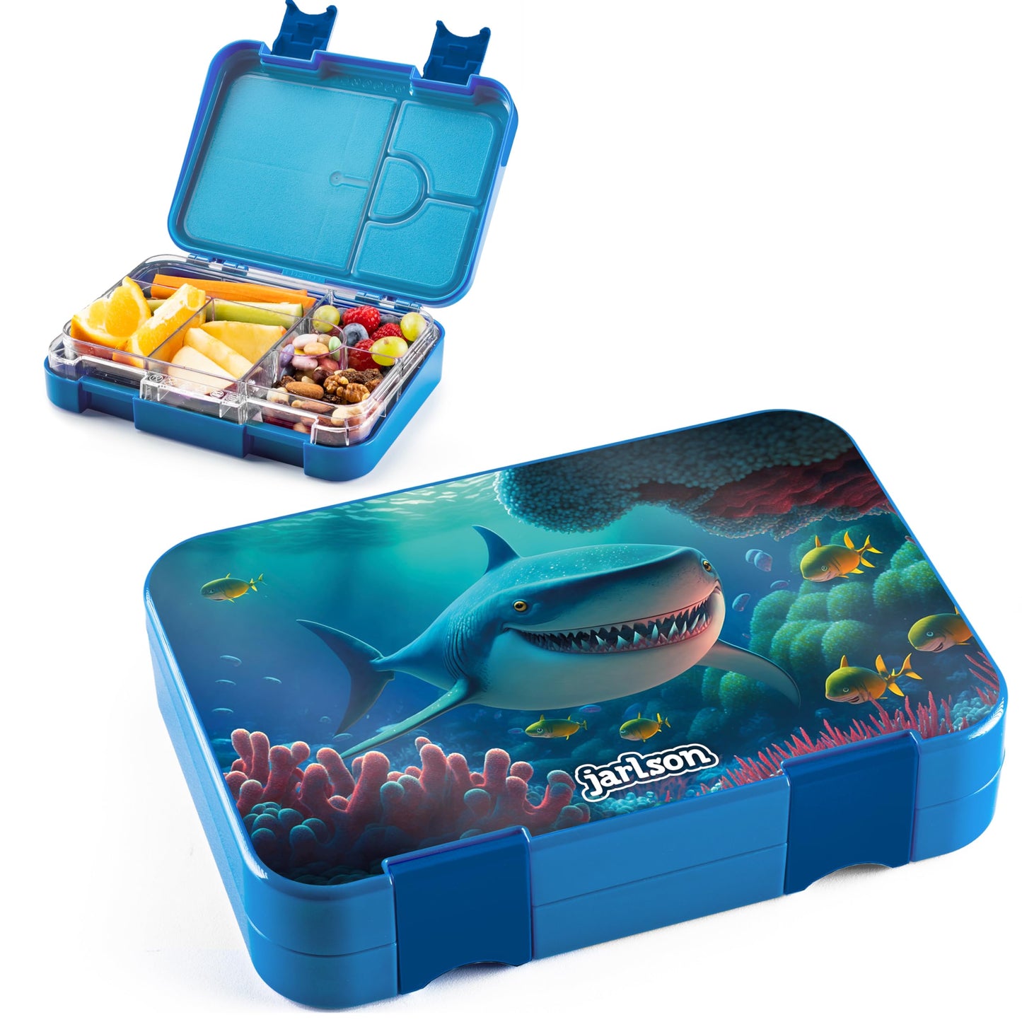 Auslaufsichere Bento Lunchbox mit Trennfächern Toni, Haie