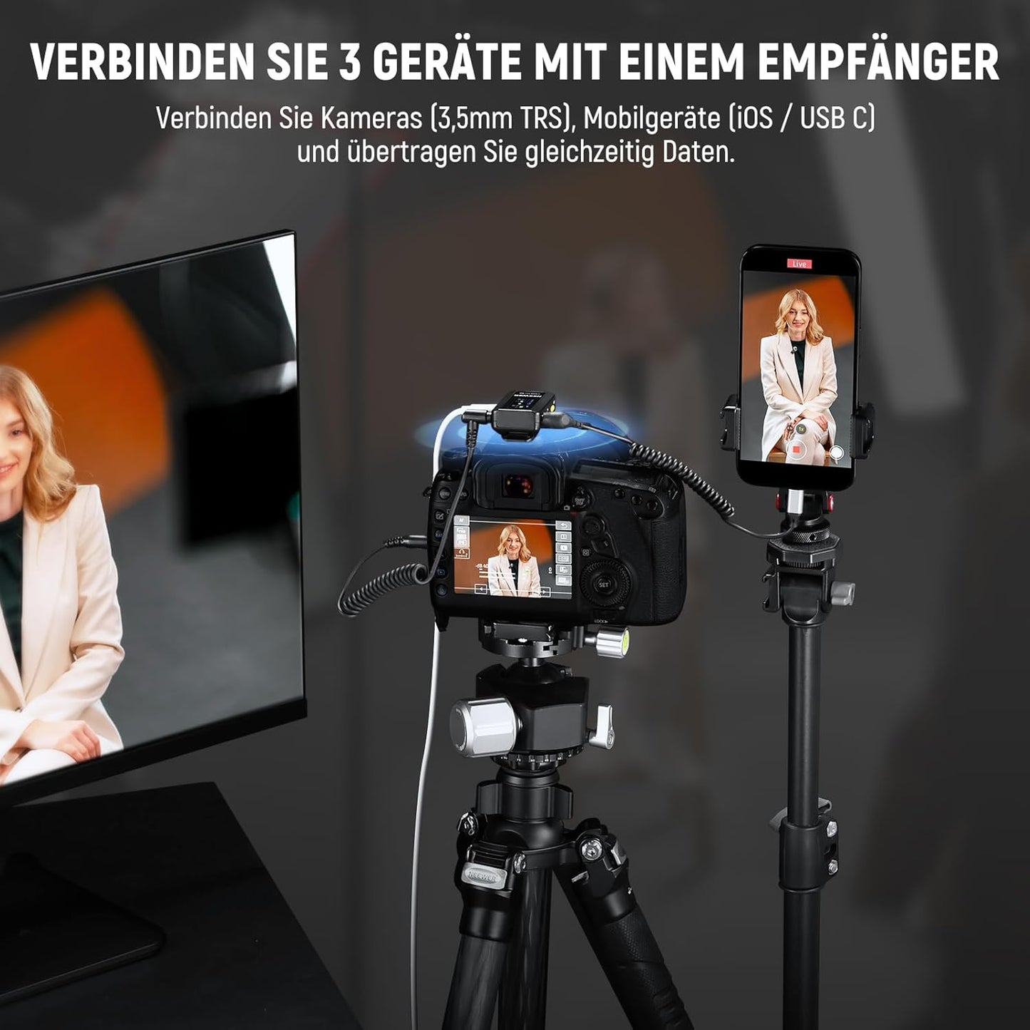 CM28 PRO Drahtloses Lavalier Mikrofon, CM28 Pro mit Reinigungstuch