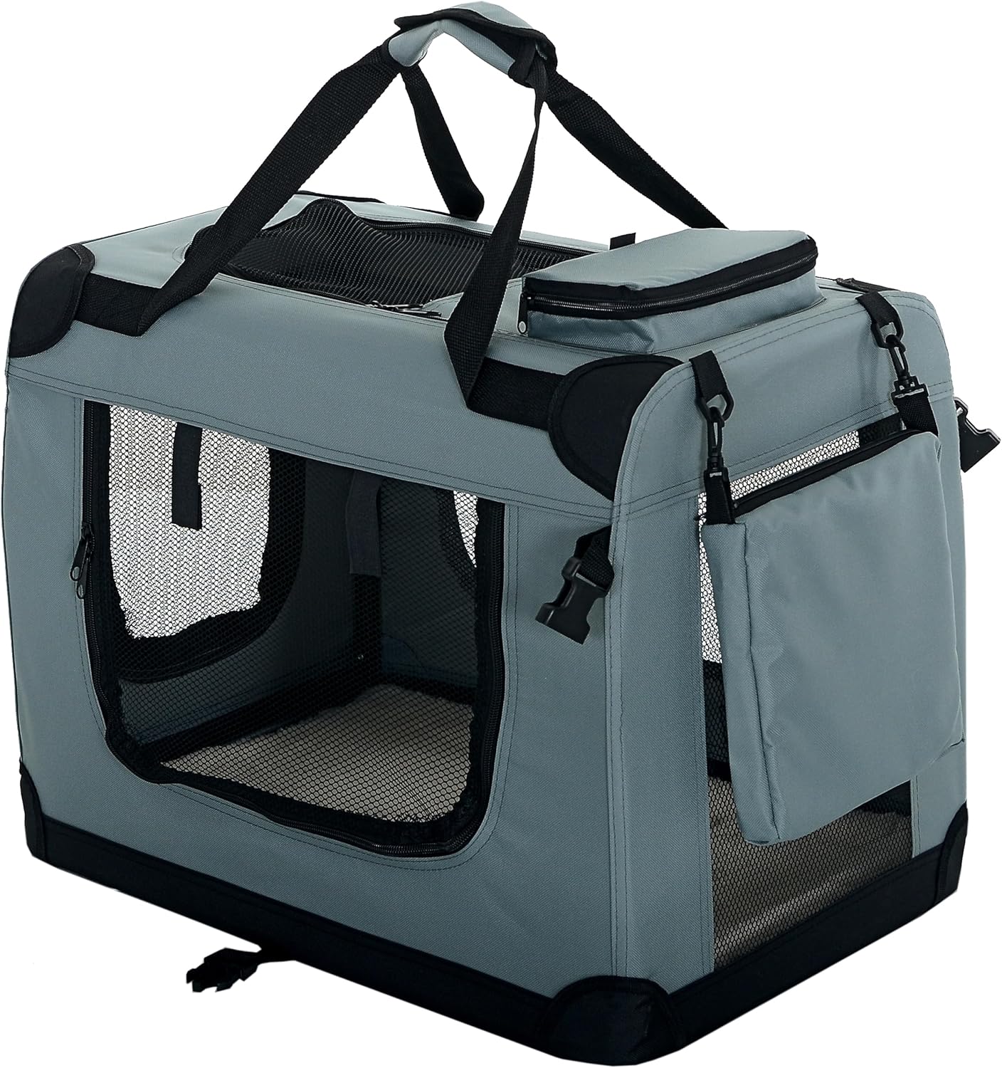Faltbare Hundetransportbox, L 70 x B 52 x H 50 cm|Grau