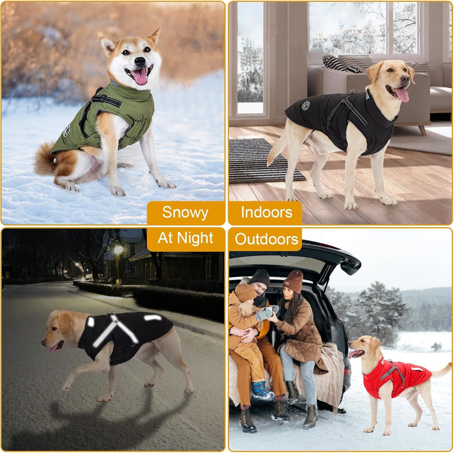 Winter Hundejacke mit Bauchschutz und Fleece, 3XL Lila