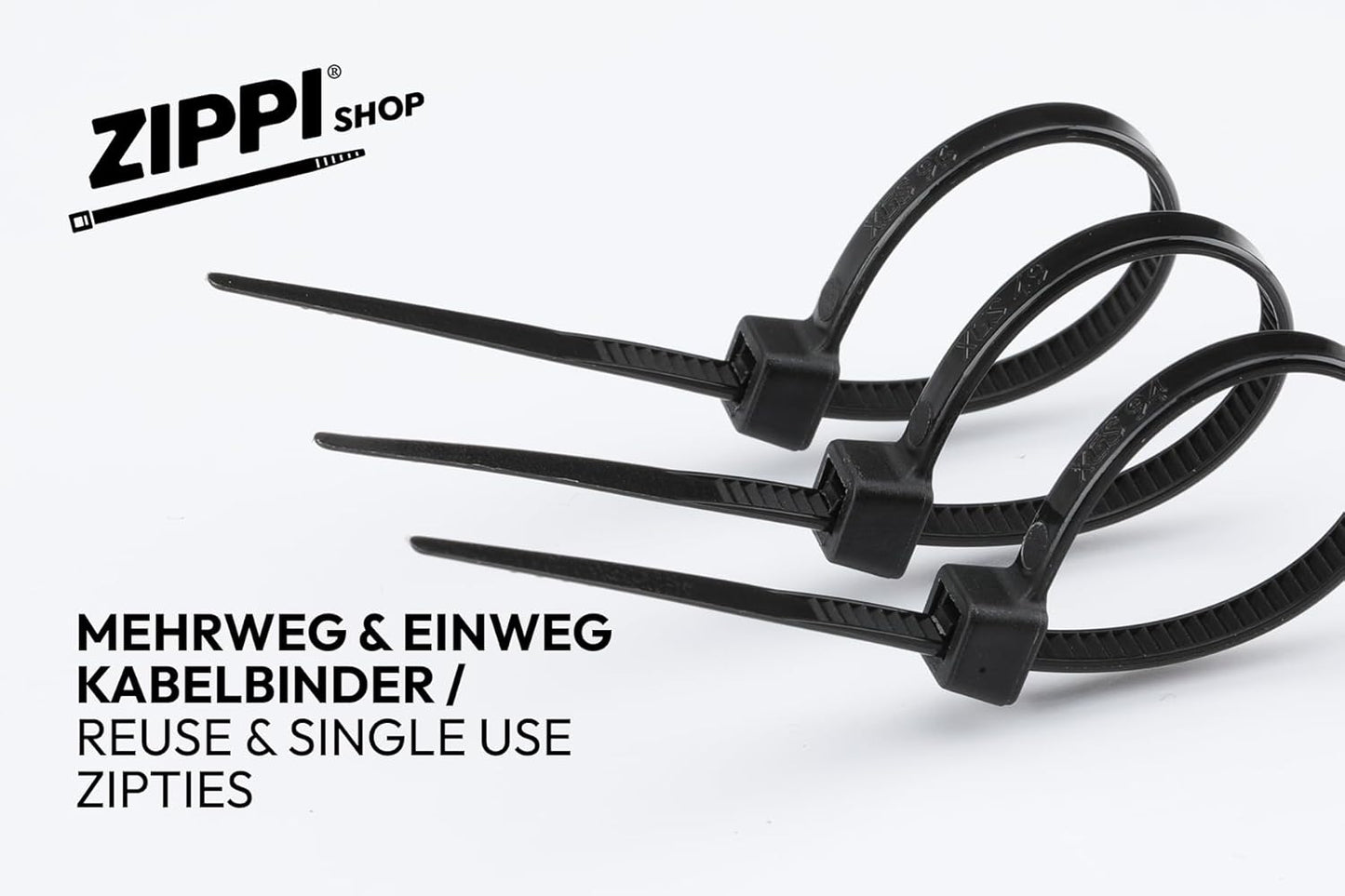Kabelbinder-Set mit Einweg & wiederverschliessbaren Kabelbindern, 100/150/200 mm - Set