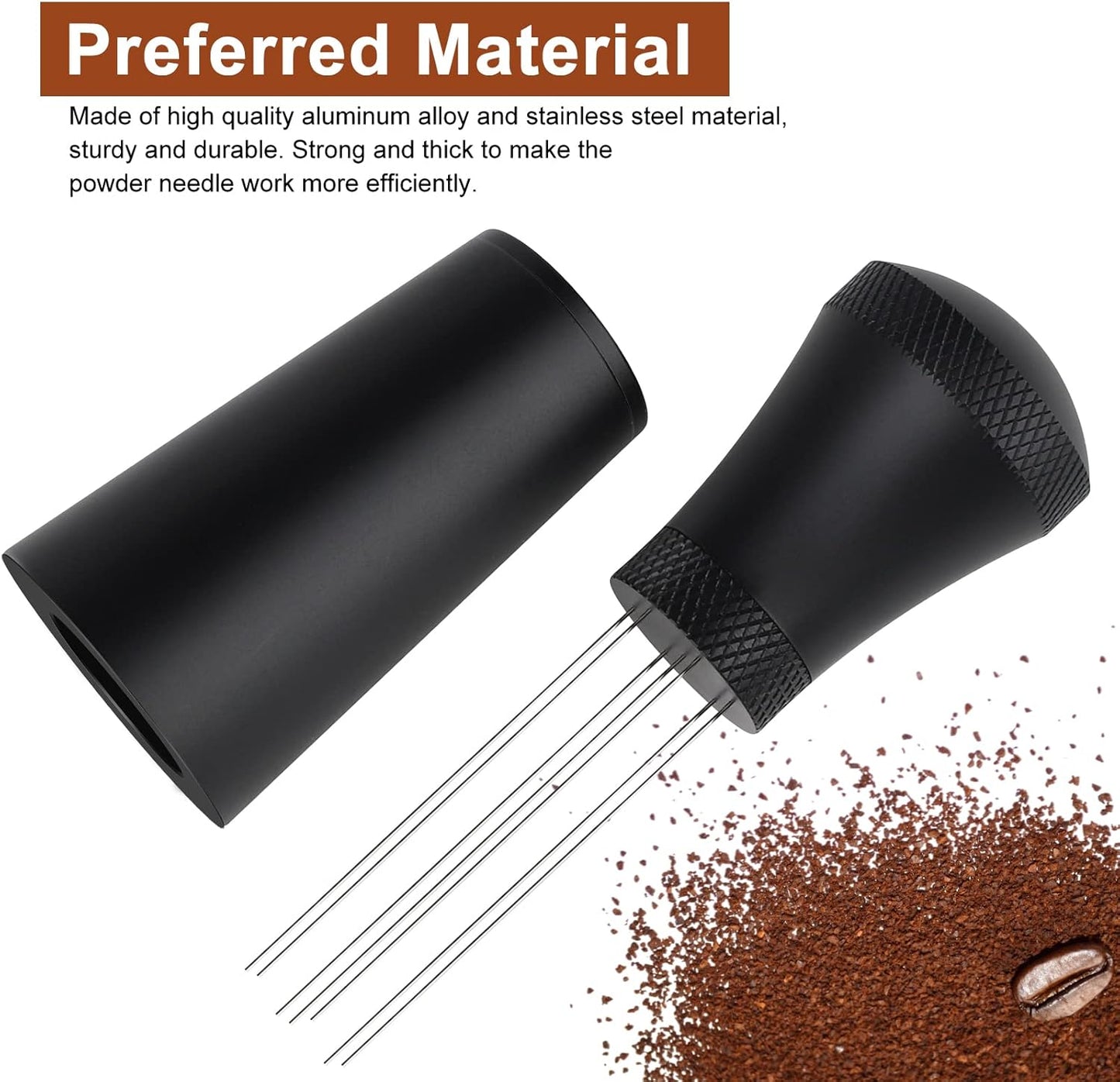 Espresso-Nadel WDT Tool mit 7 feinen Nadeln, Schwarz 1.0