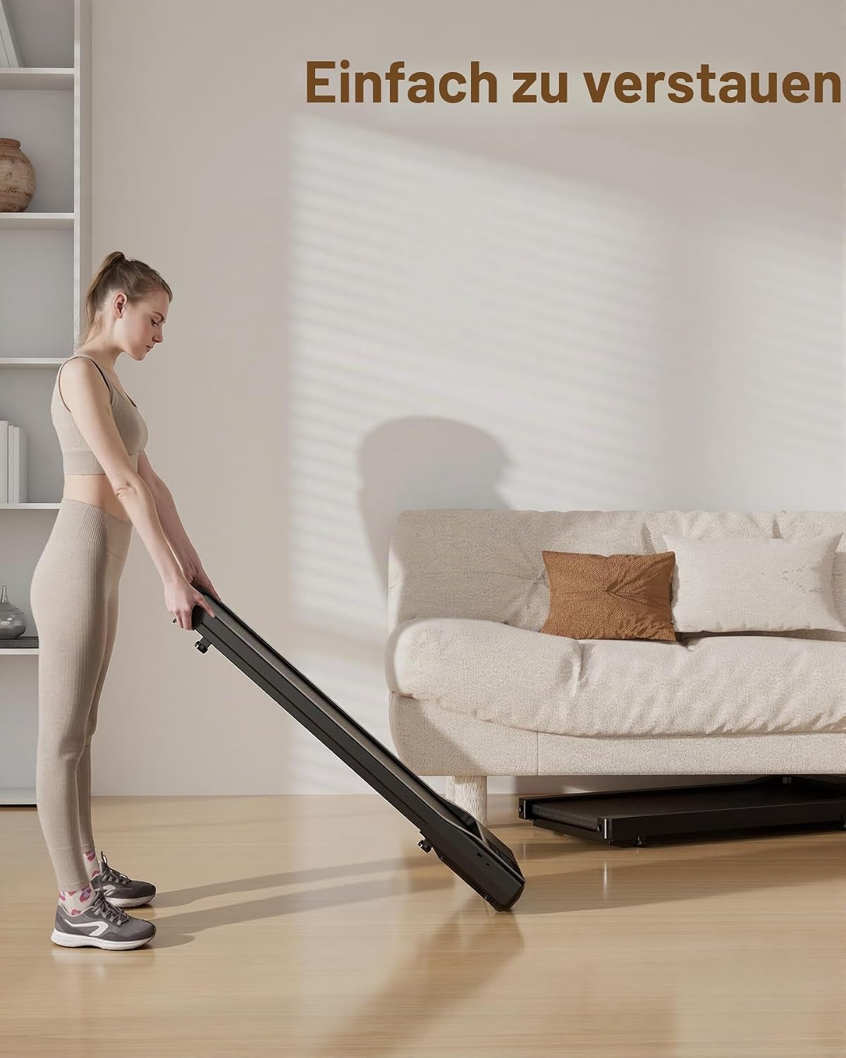 Walking Pad mit Steigung & App-Funktion, Schwarz 100cm