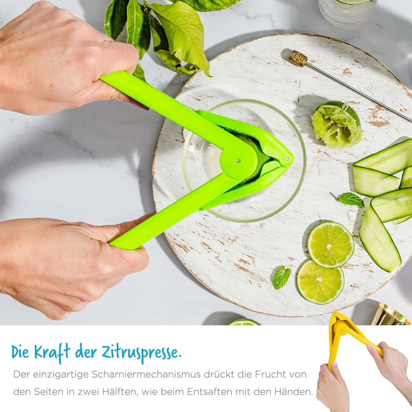 Zitruspresse für Zitronen & Limetten, Zitronengelb