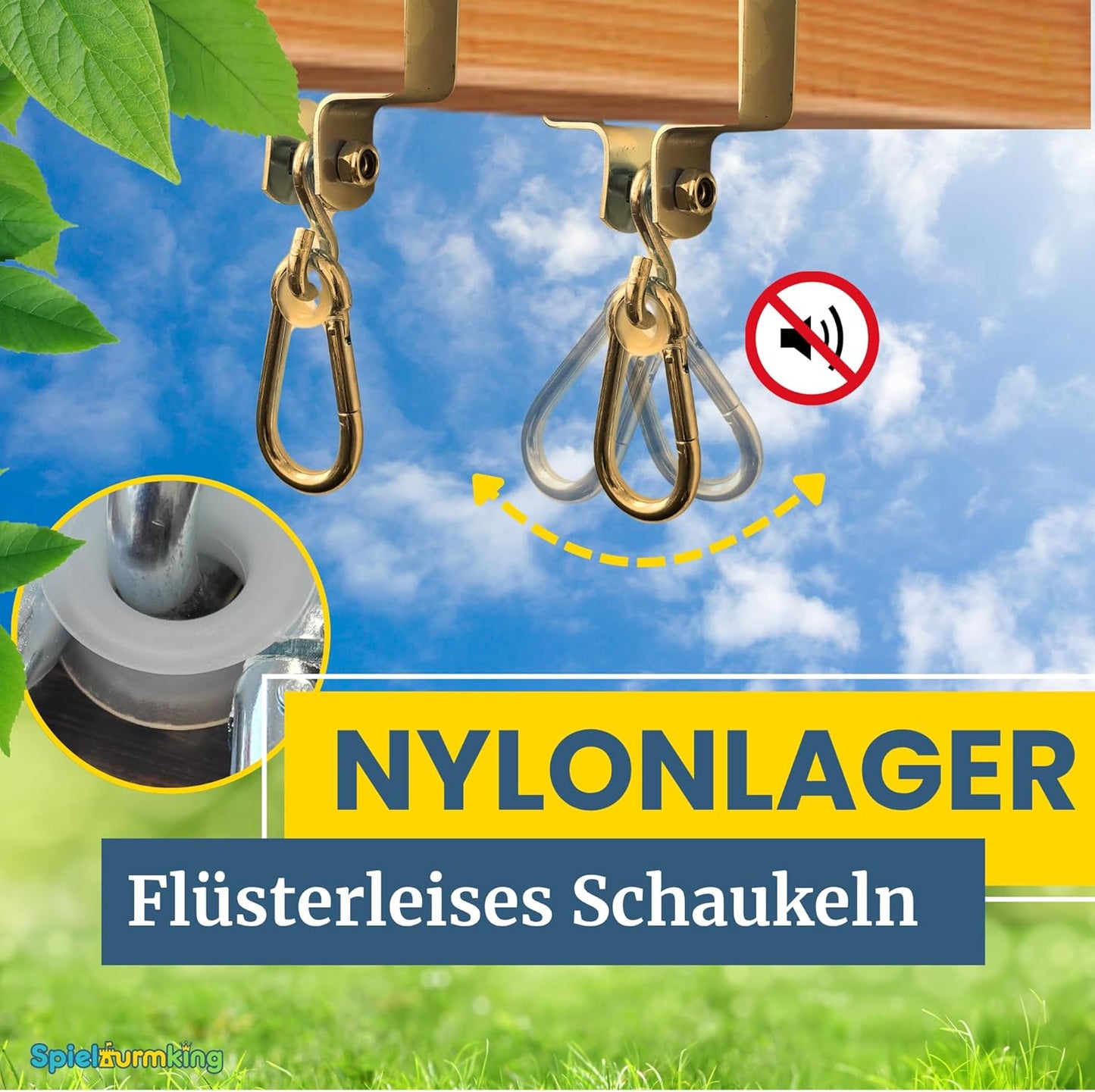 Schaukelhaken-Set, 2 Stück, Gelb Verzinkt