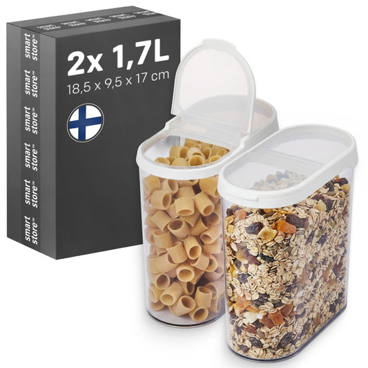 2-teiliges Vorratsbehälter-Set, 1,7 L / 2er-Set mit Klappdeckel