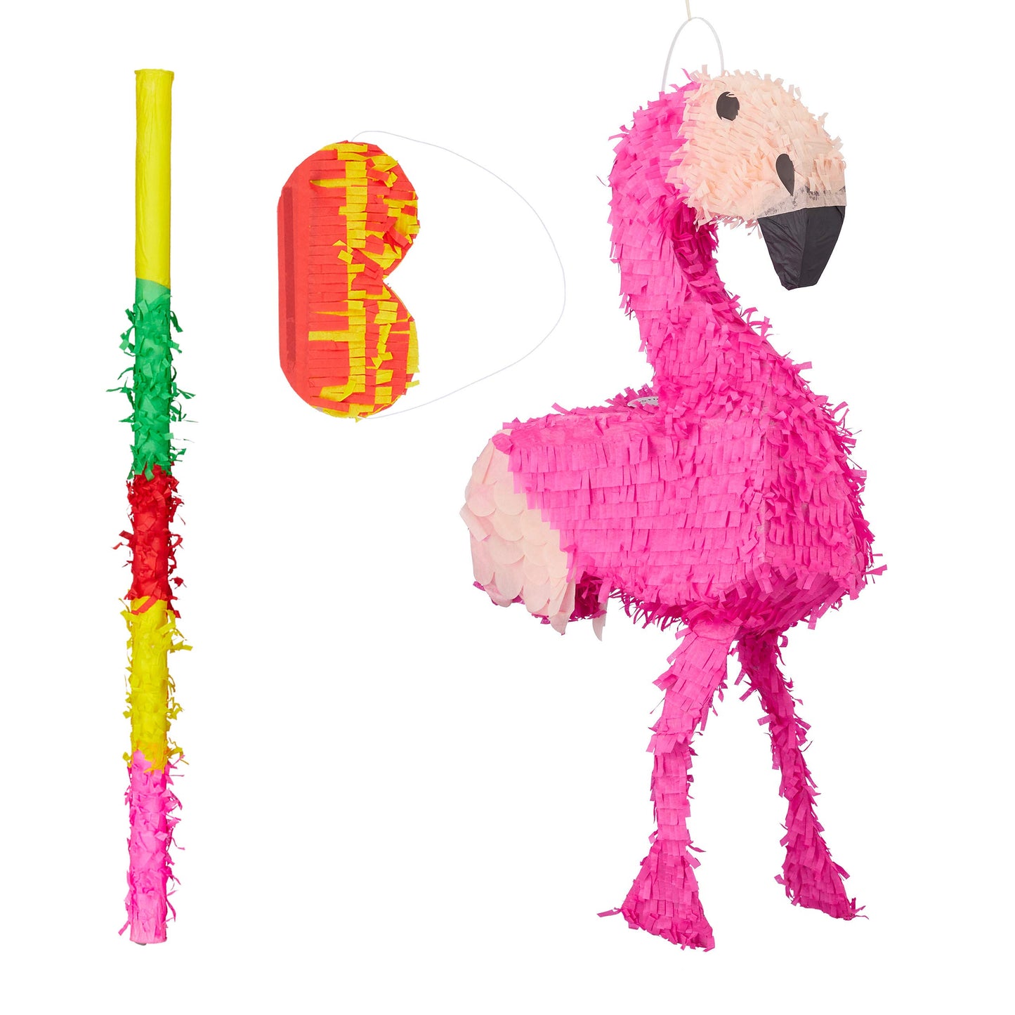 3-teiliges Flamingo-Pinata-Set für Kindergeburtstag, Pinata-Set XL