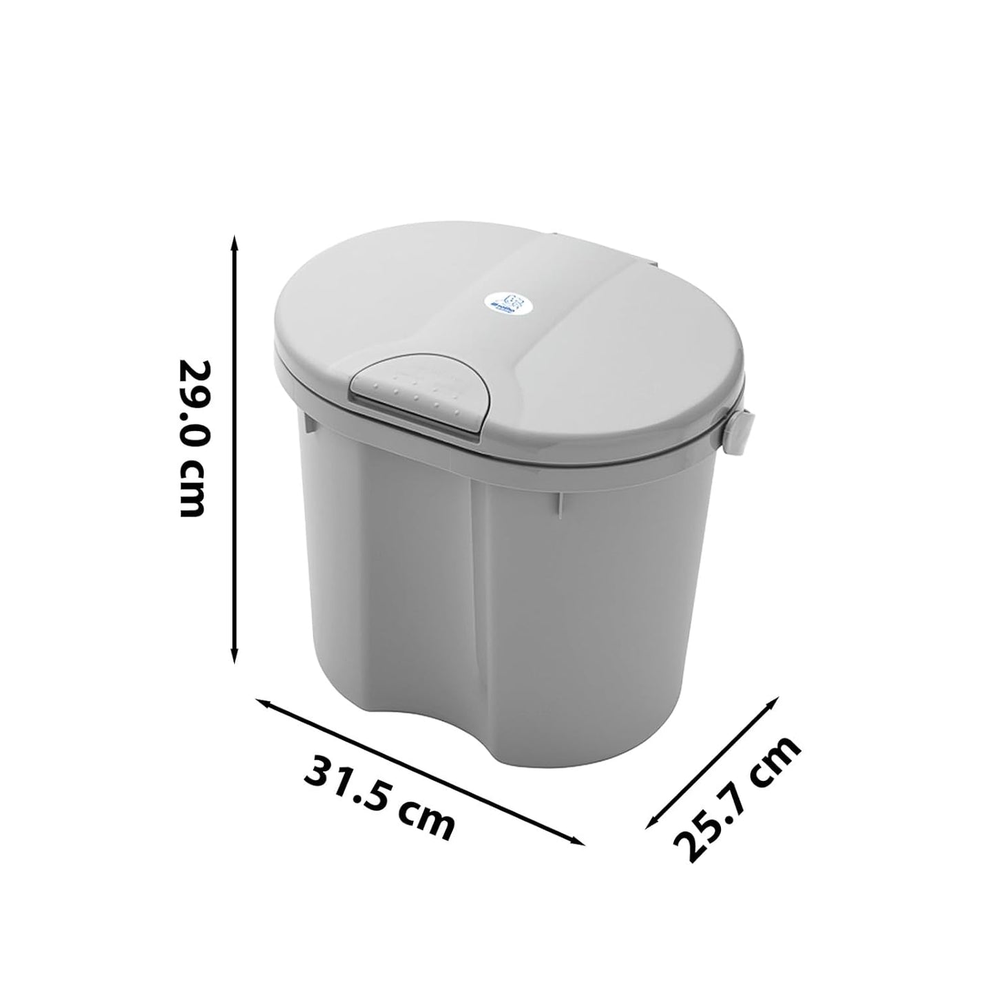 Geruchsdichter Windeleimer Top, grau 33 x 29.3 x 29 cm
