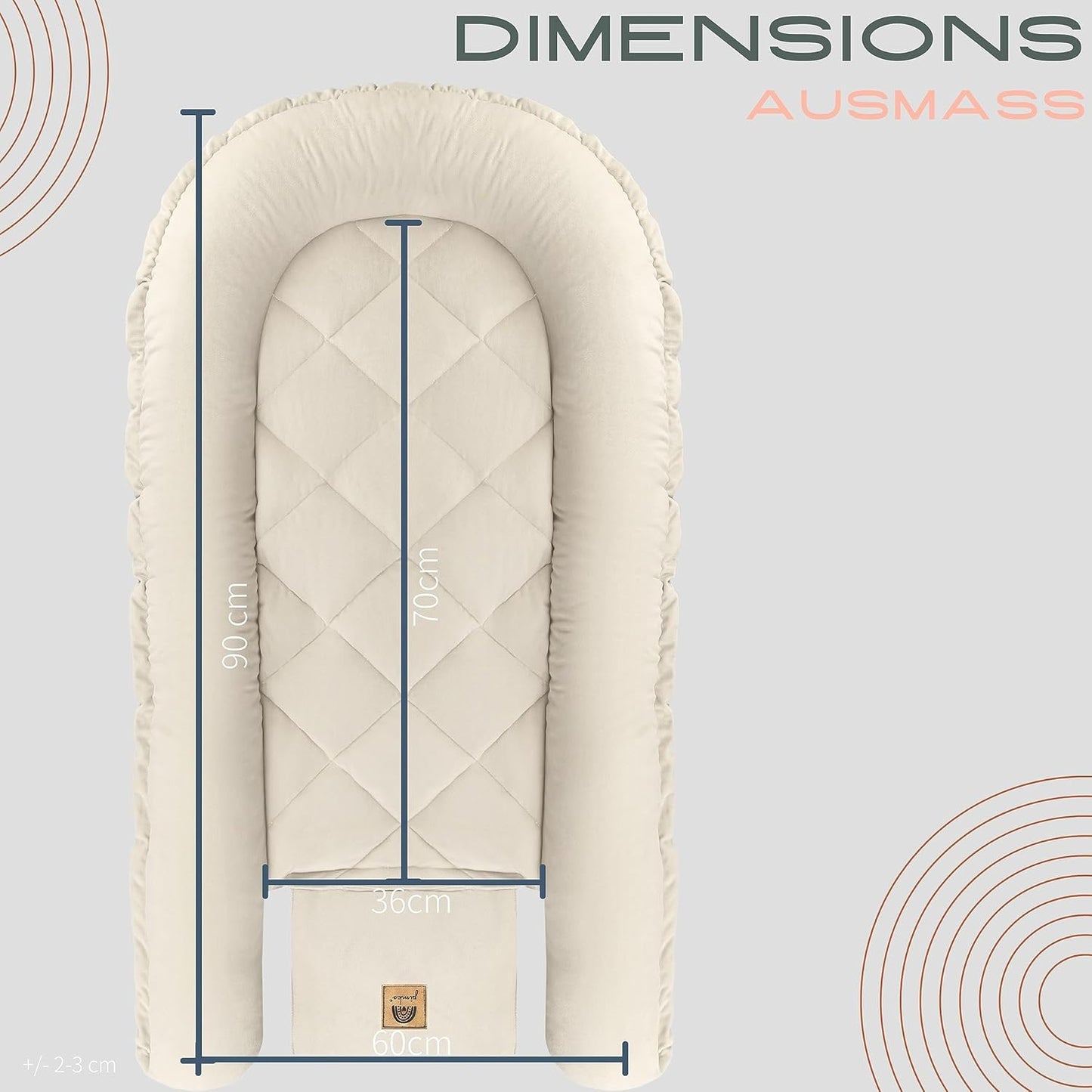Multifunktionales Babynest, Beige mit Klappe