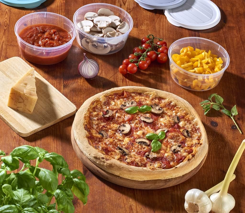 10-teilgies Gärbox-Set mit Pizzaballenbox, 10 Stück altrosa