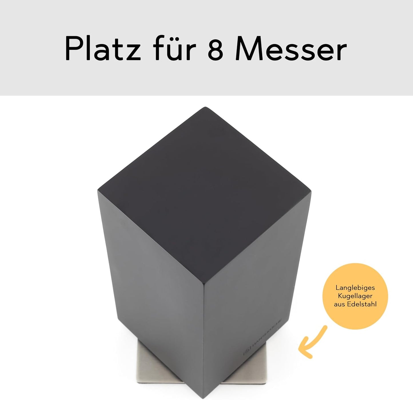 Rotierender Messerblock magnetisch, Rotierend Schwarz