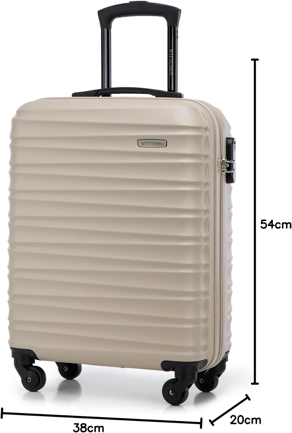 Reisekoffer Handgepäck mit Zahlenschloss (Grösse M), Beige Handgepäck