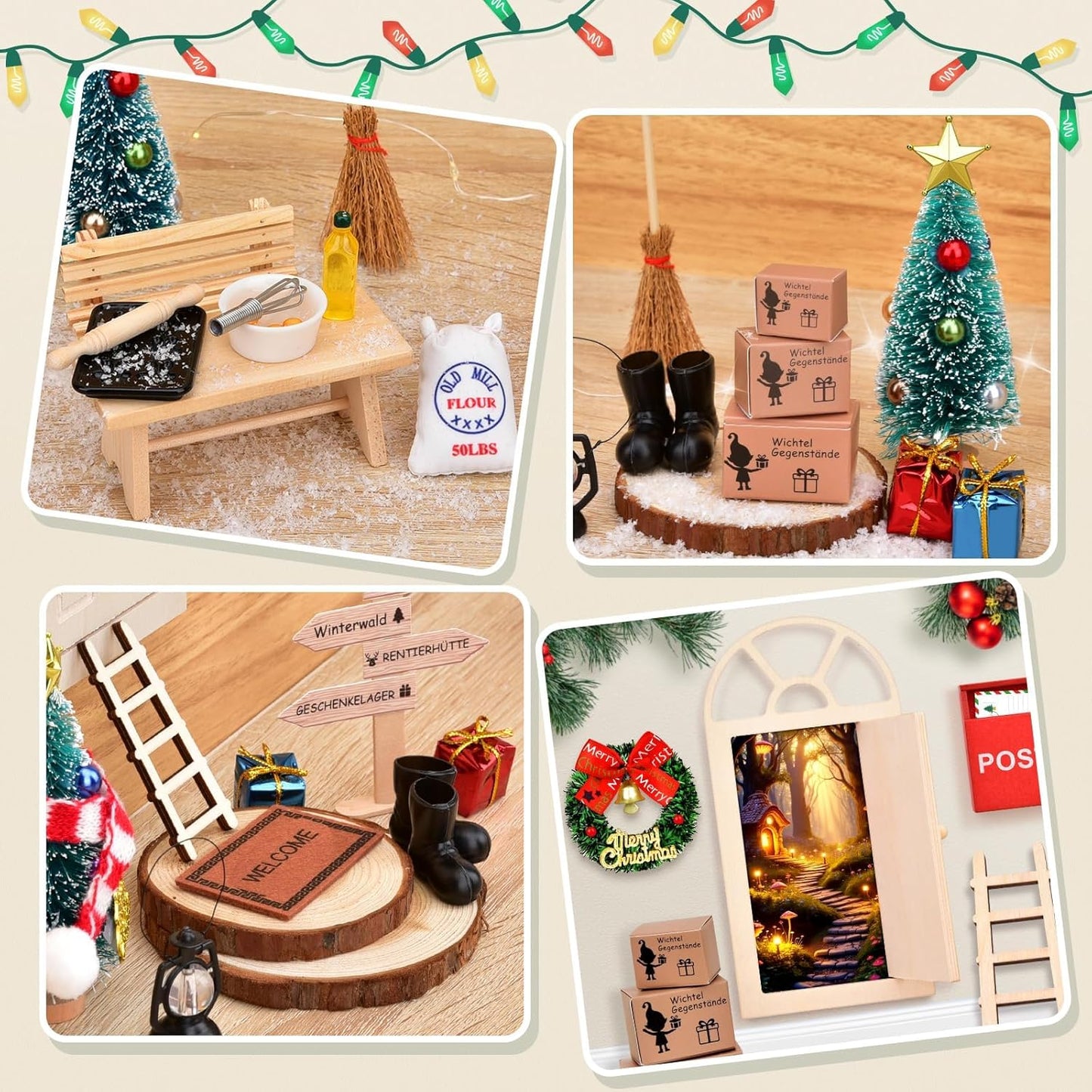 Wichtel Zubehör-Set Weihnachten (43 Teile), A-Stil