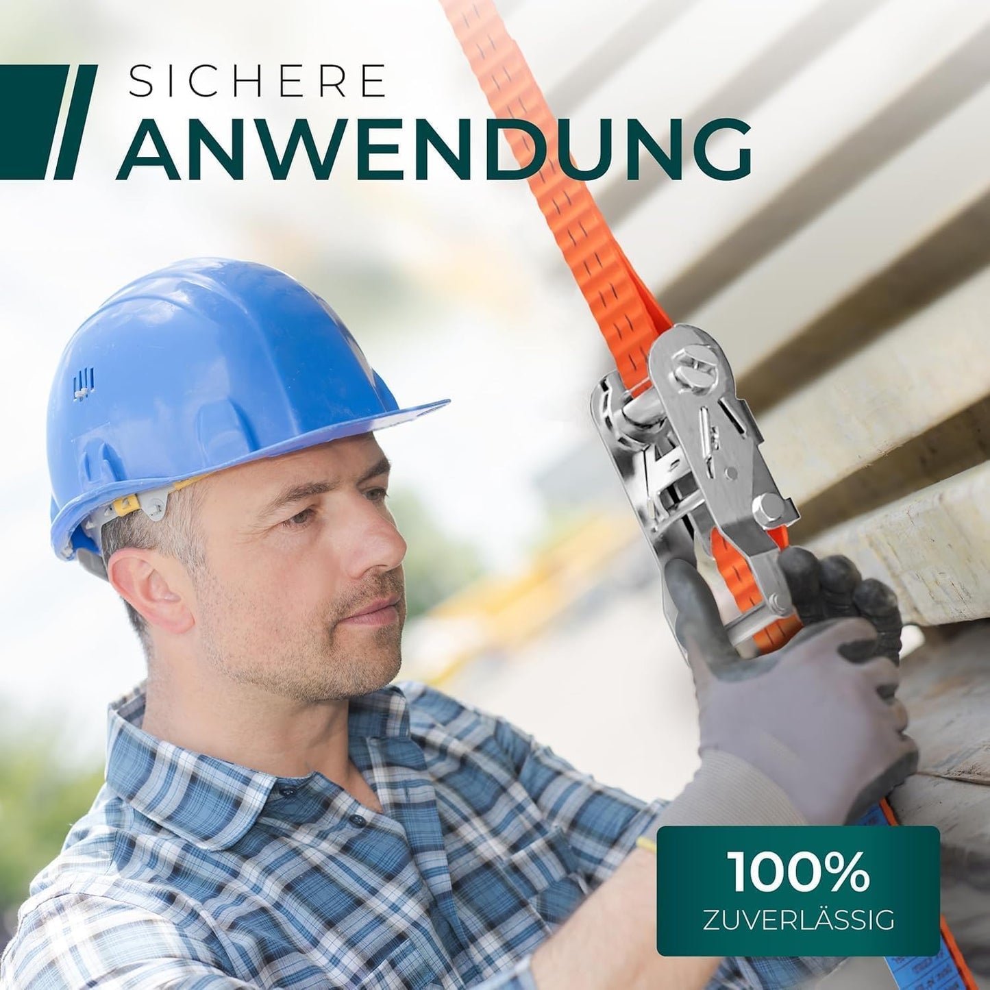 Schwerlast Spanngurte mit Ratsche, 2 Stück 6M