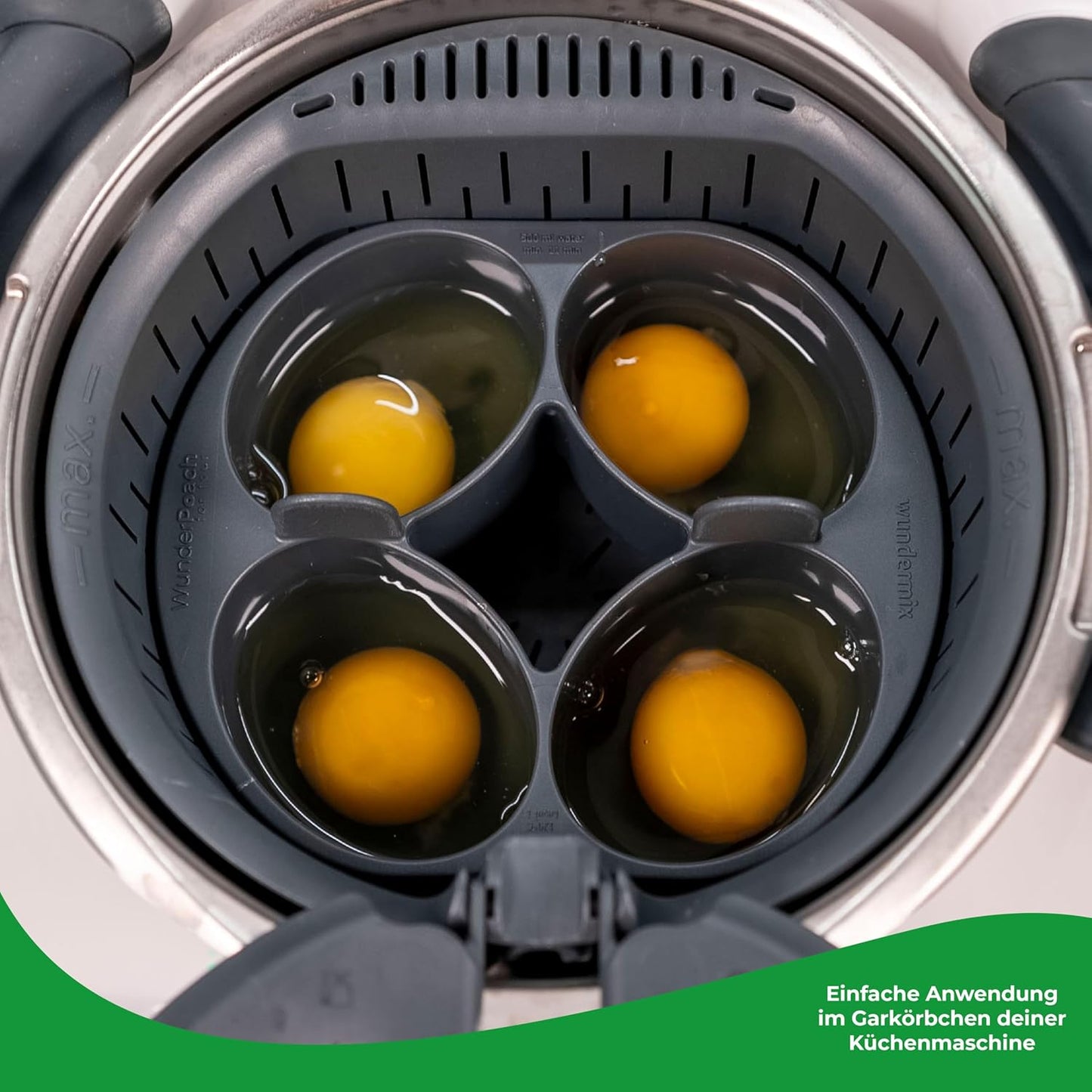 Pochiereinsatz für Thermomix, 4 Eier Kompatibel mit Tm & Mc