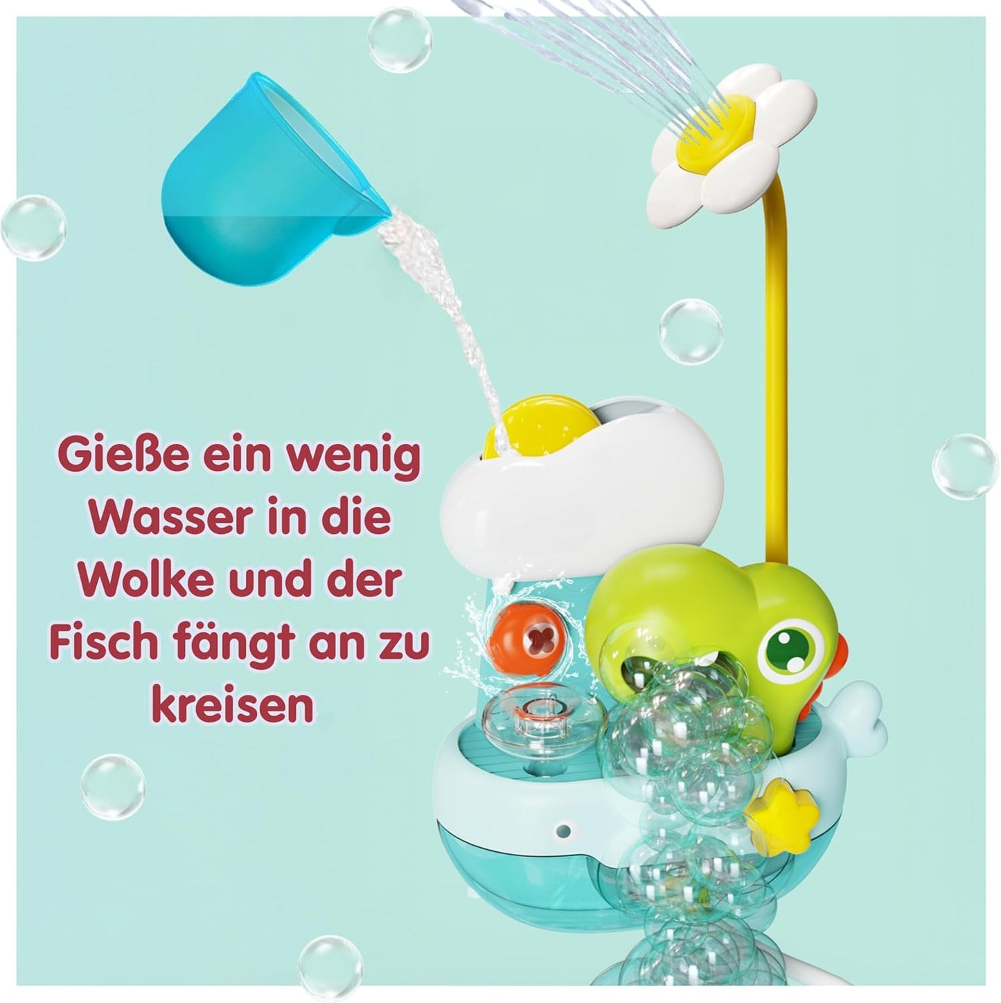 Schaum-Dinosaurier mit Seifenblasen