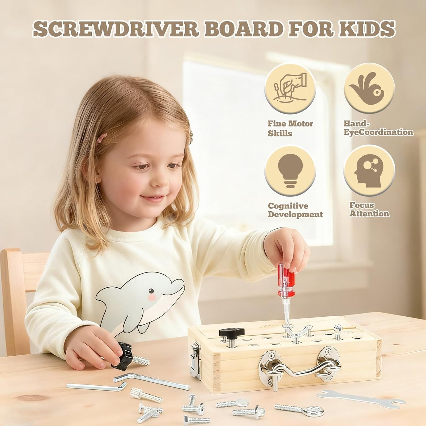 Busy Board mit Schloss, Montessori A