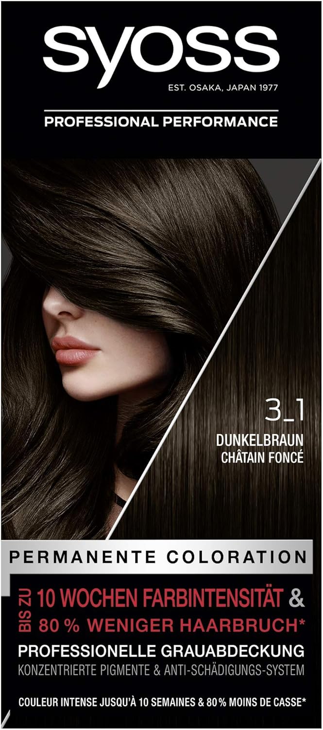 Permanente Haarcoloration Dunkelbraun, 3er-Pack, 3_1 Dunkelbraun 115 ml (3er Pack)