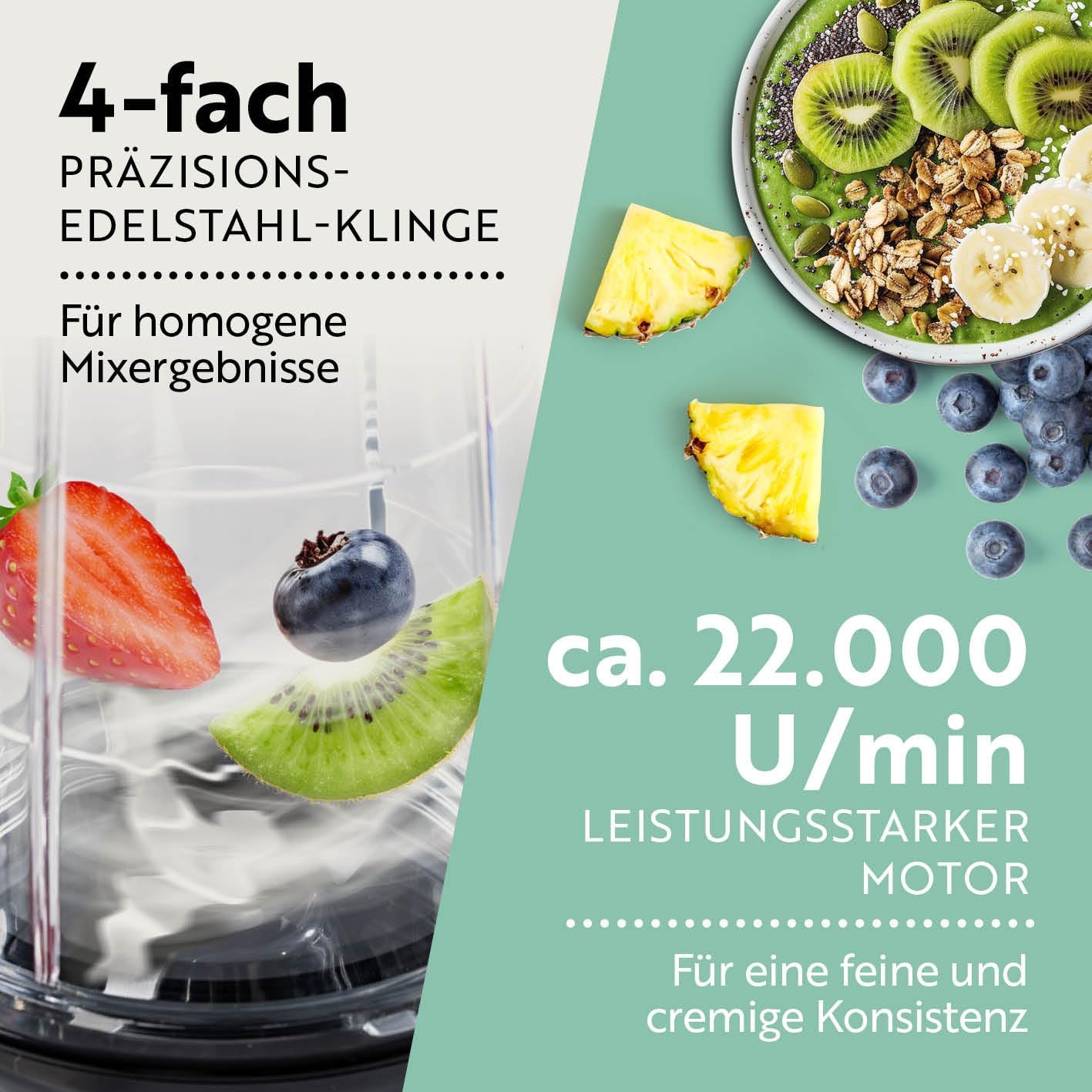 Standmixer Mr. Magic, Grün-schwarz | 400 W Power + | M-set