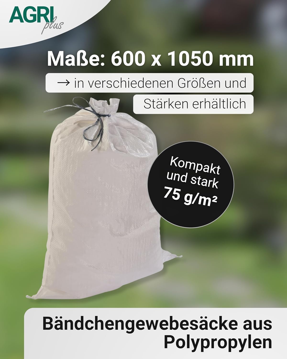 100er-Pack Bändchengewebesäcke, 600x1050mm / 50kg