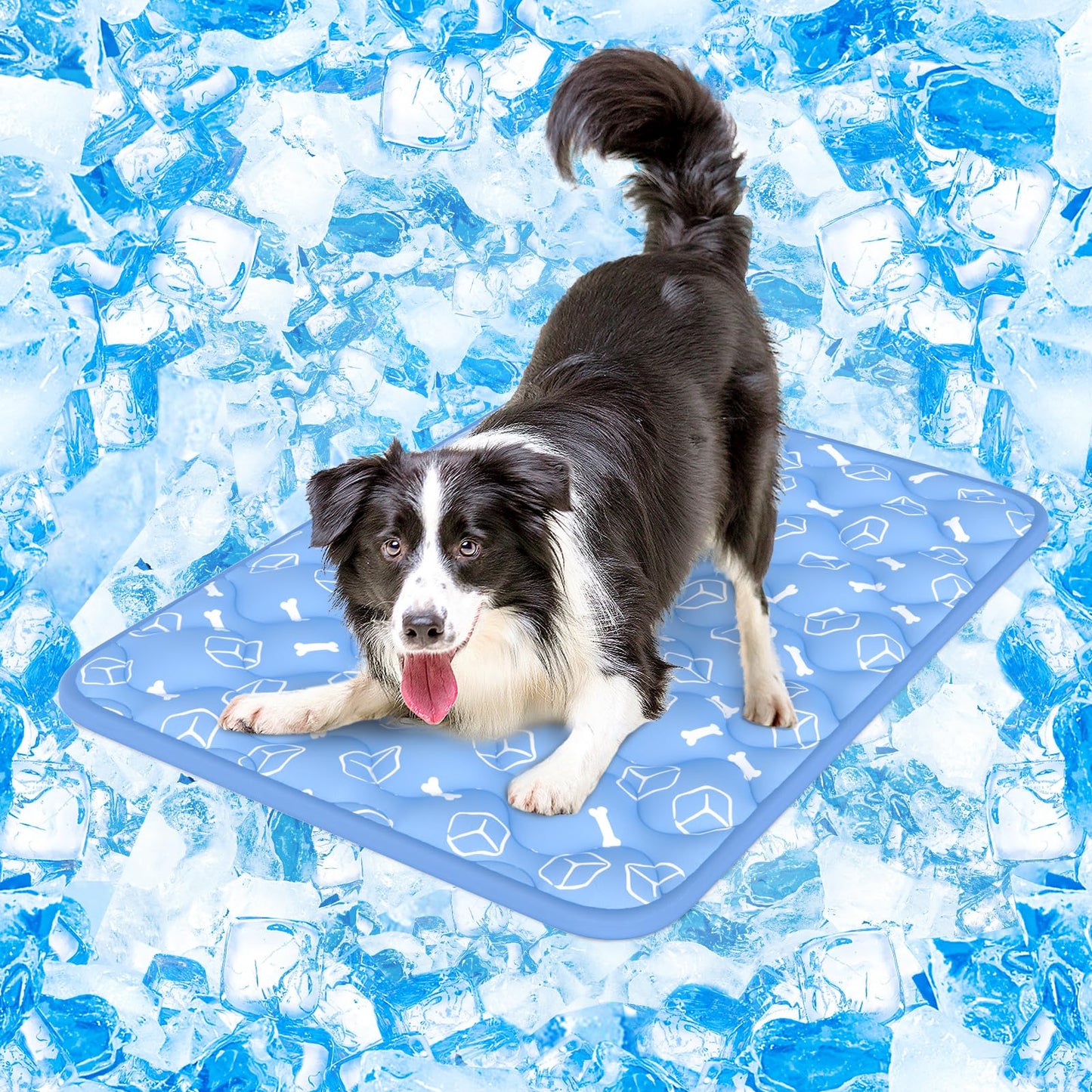Selbstkühlende Hundematte, L Blau