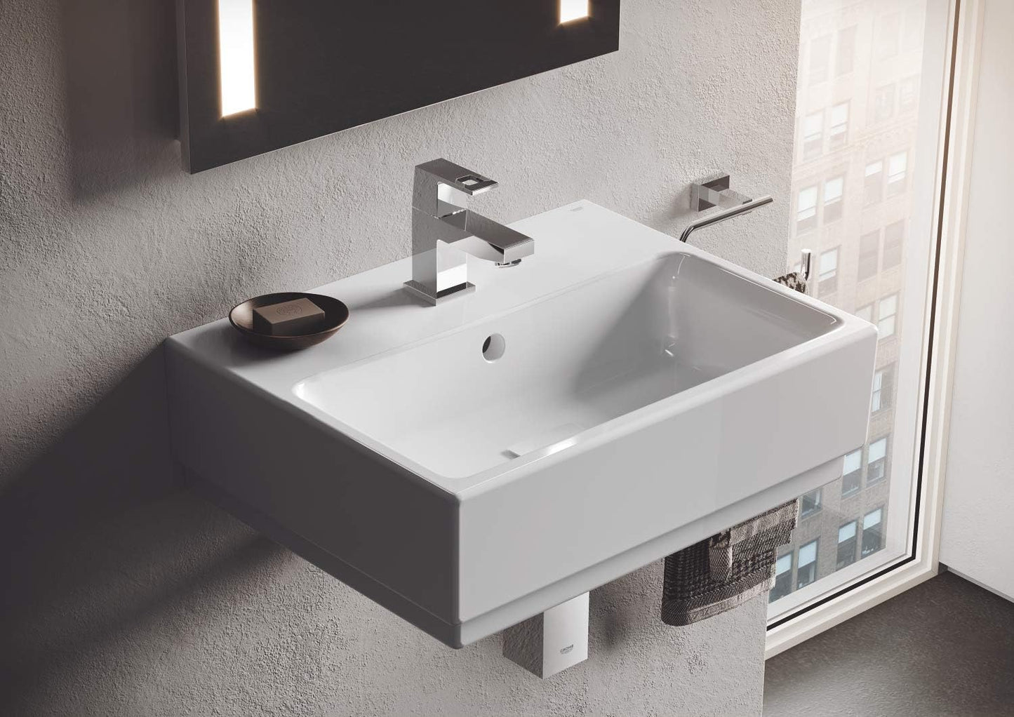 Eurocube Waschtischarmatur mit EcoJoy Funktion, XS glatter Körper Single