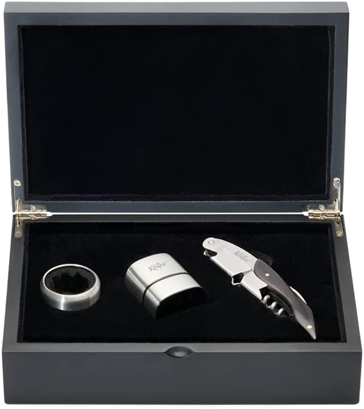 Sommelier-Set mit Kellnermesser, Tropfring & Drehverschluss