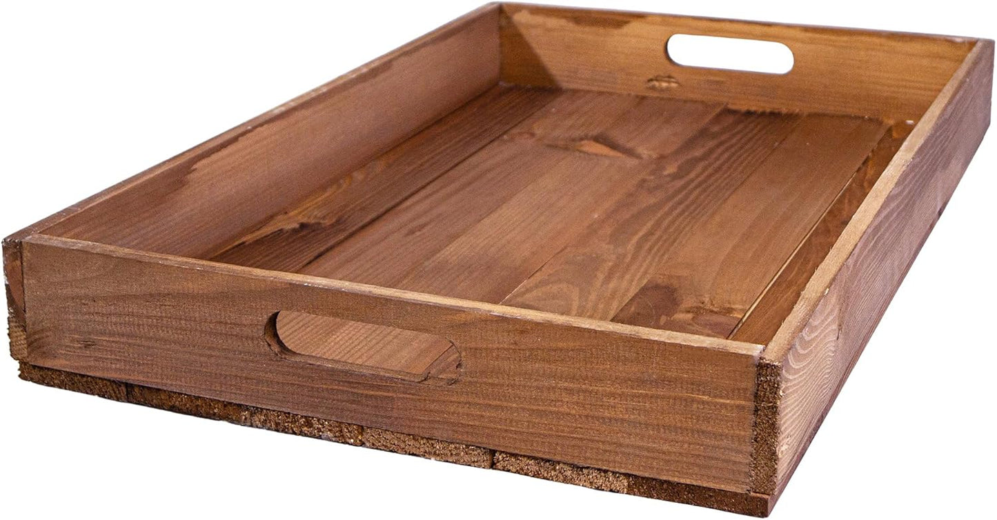 Serviertablett aus Holz 60x40x8cm, Braun