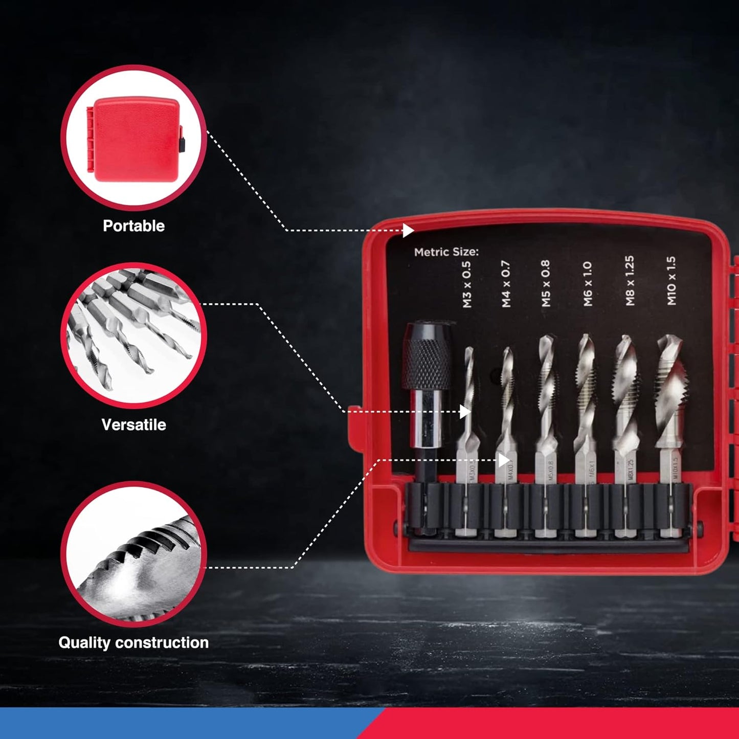 Kombigewindebohrer-Set, 13 Piece, Kombi-Bohrergewinde