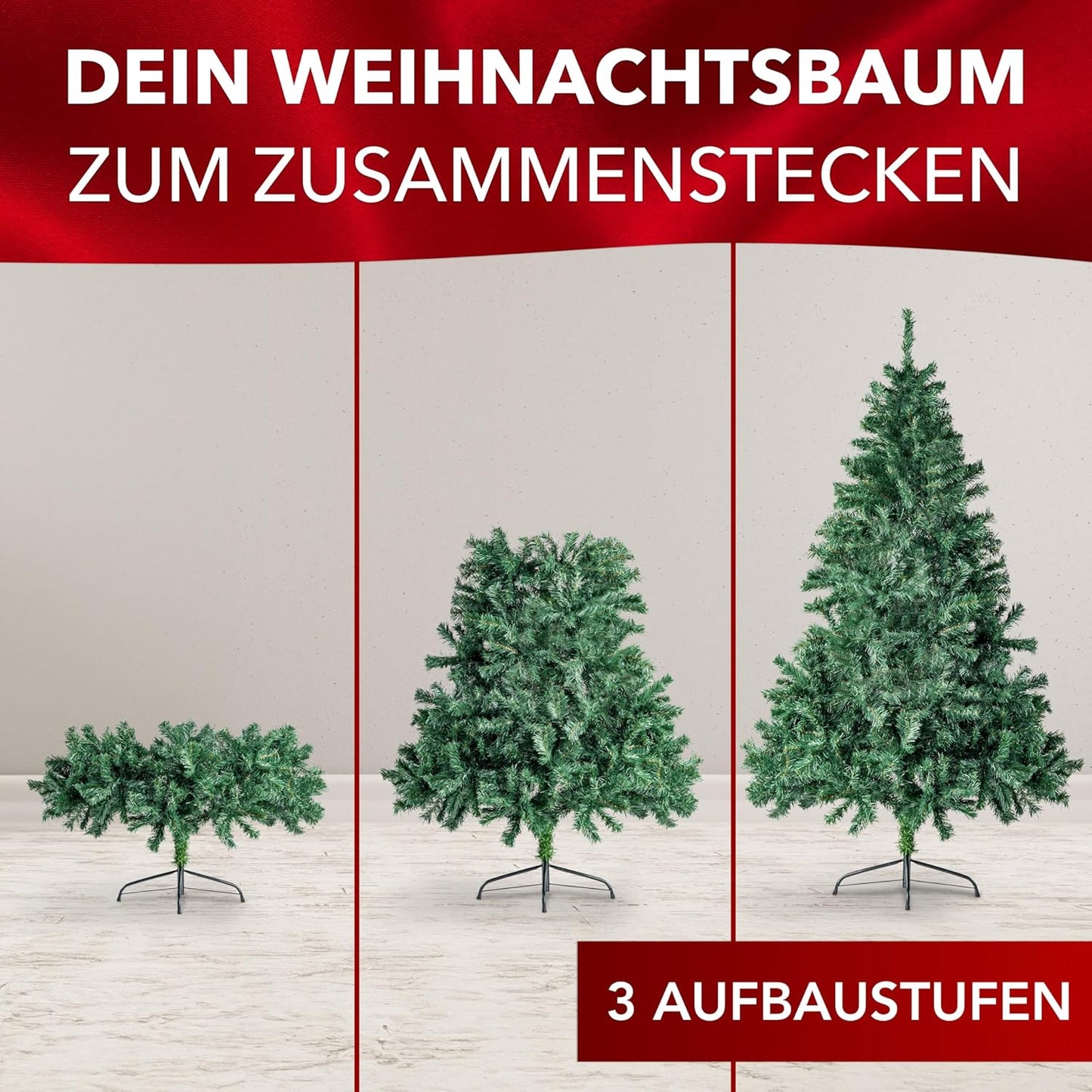 Künstlicher Weihnachtsbaum mit Ständer, 120 cm Grün