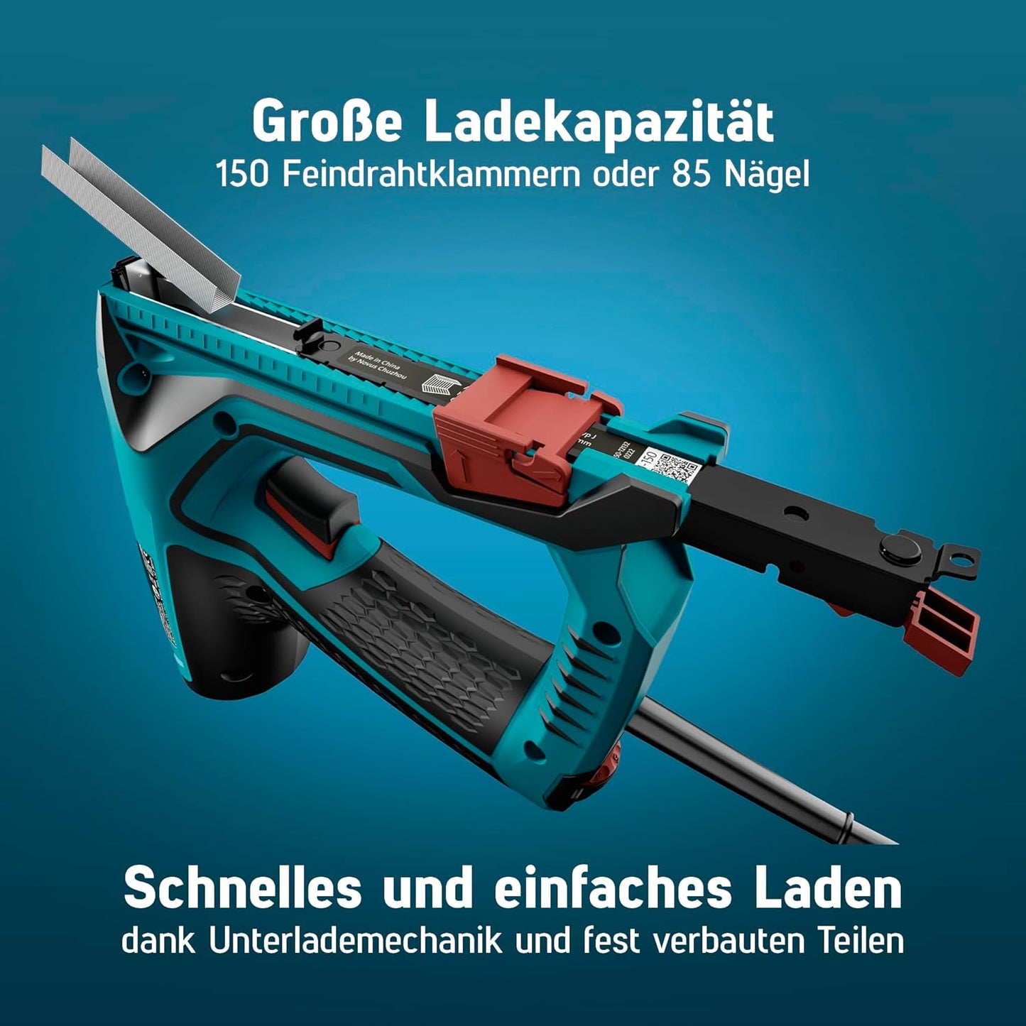 Elektrotacker J-150 Set mit Klammern und Nägeln, Stofftacker