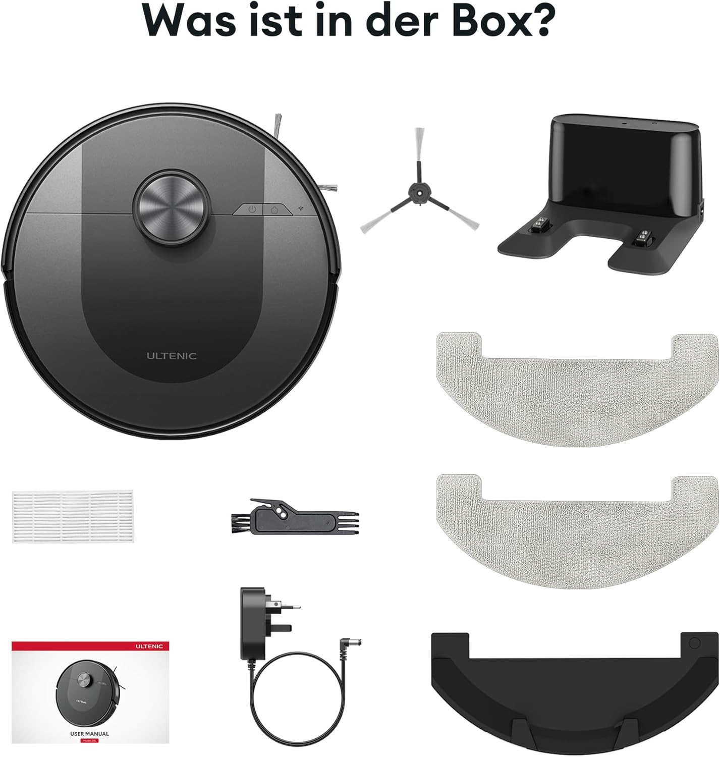 Staubsauger-Roboter mit 4000 Pa Saug- und Wischfunktion, Schwarz S