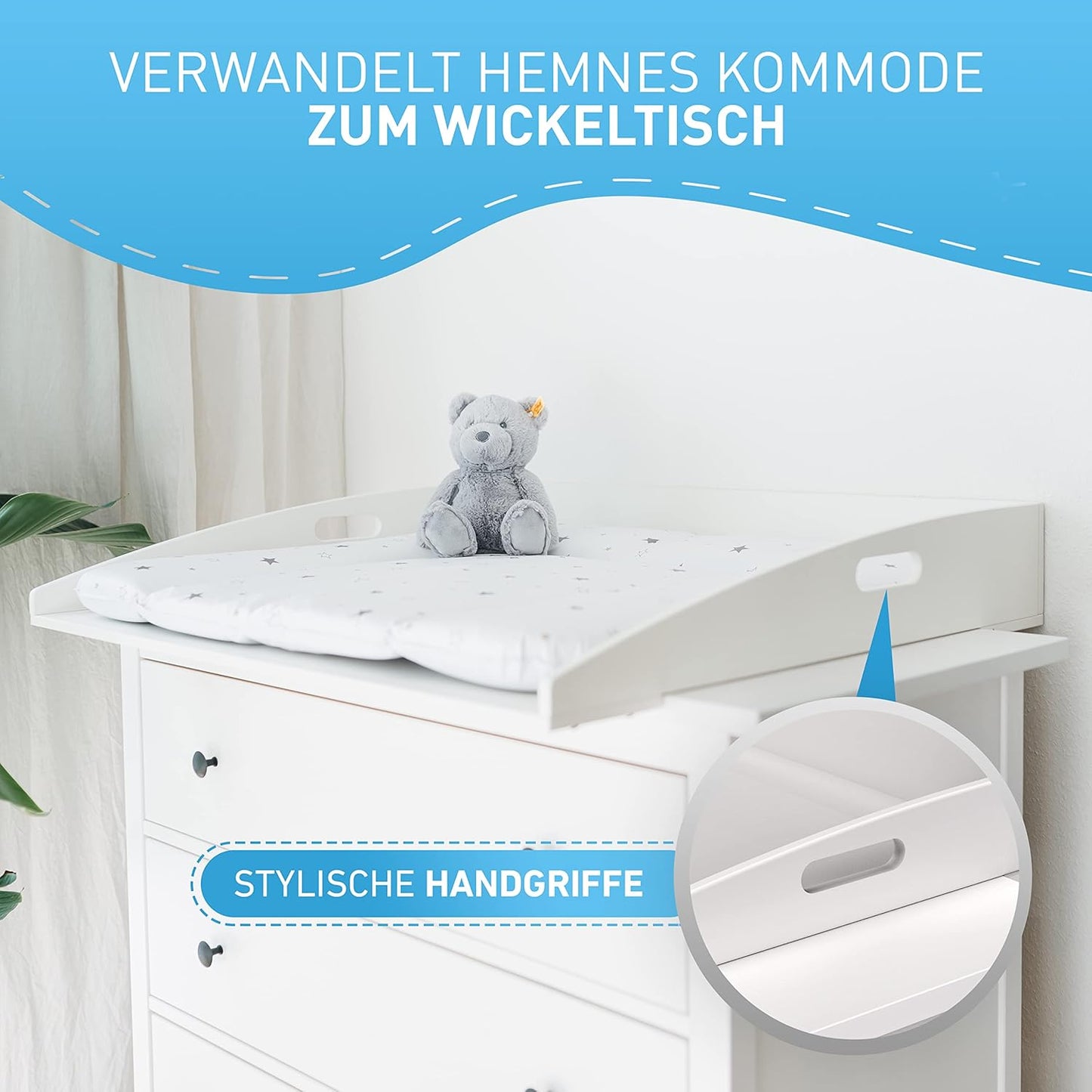 Wickelaufsatz für IKEA Hemnes Kommode