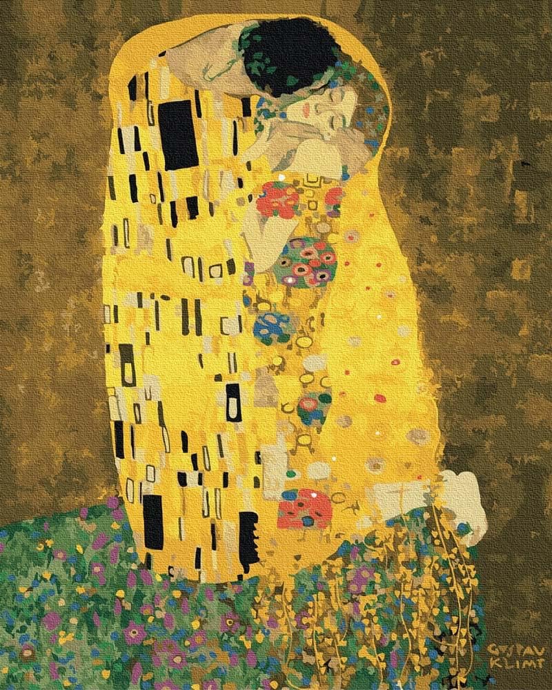 Malen nach Zahlen Set - Der Kuss, Der Kuss Gustav Klimt Mit Rahmen