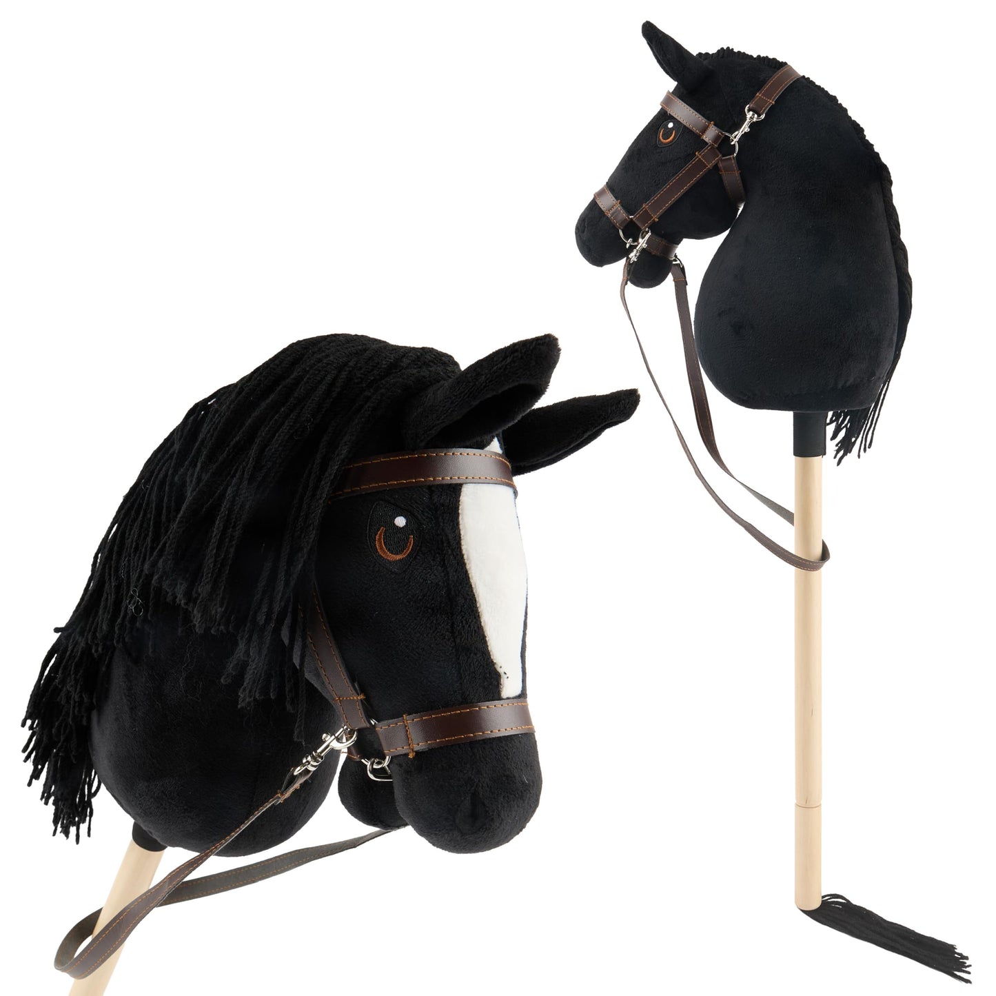 Hobby Horse Steckenpferd Rappe mit abnehmbarem Stock, Rappe Small
