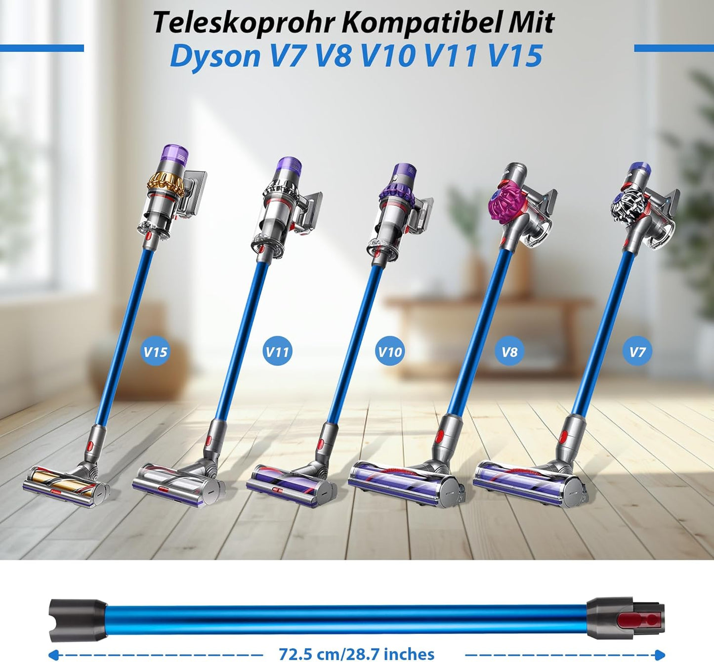 Teleskop-Verlängerungsrohr für Dyson Staubsauger, Blau