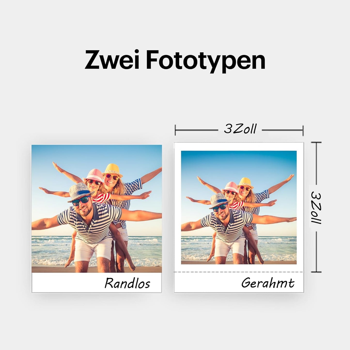 Mini 3 Retro 4Pass Tragbarer Fotodrucker, Imprimante + Paquet avec 68 Feuilles / weiss